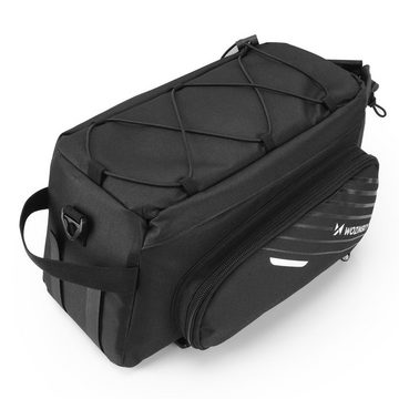 Wozinsky Fahrradtasche Fahrradträgertasche mit 9L Schultergurt (Regenschutz) Schwarz