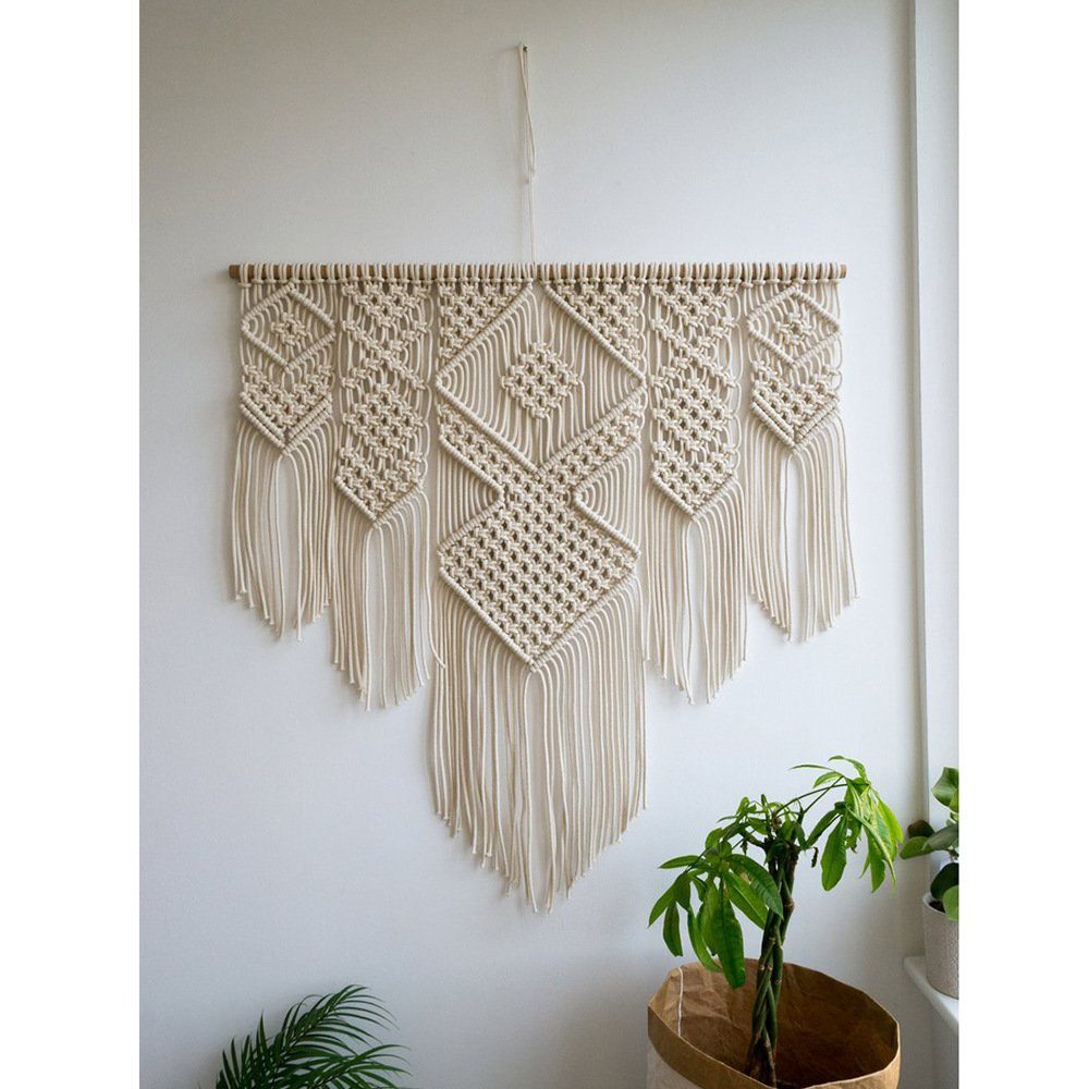 Wandteppich Wandbehang Baumwolle Wandteppich 100*110cm, Woven Handgemachte FELIXLEO Boho