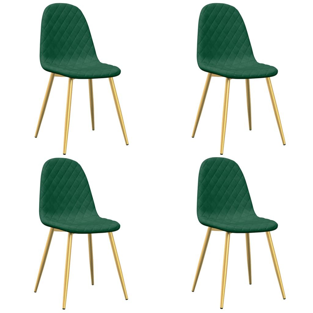 vidaXL Esszimmerstuhl Esszimmerstühle 4 Stk. Dunkelgrün günstig online kaufen
