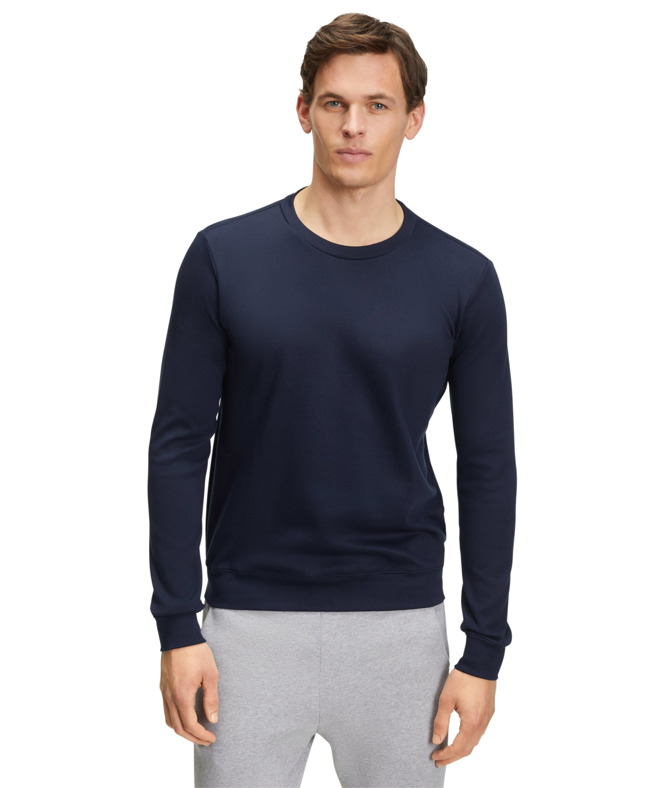 FALKE Langarmshirt (1-tlg) aus hochwertiger Pima-Baumwolle space blue (6116)
