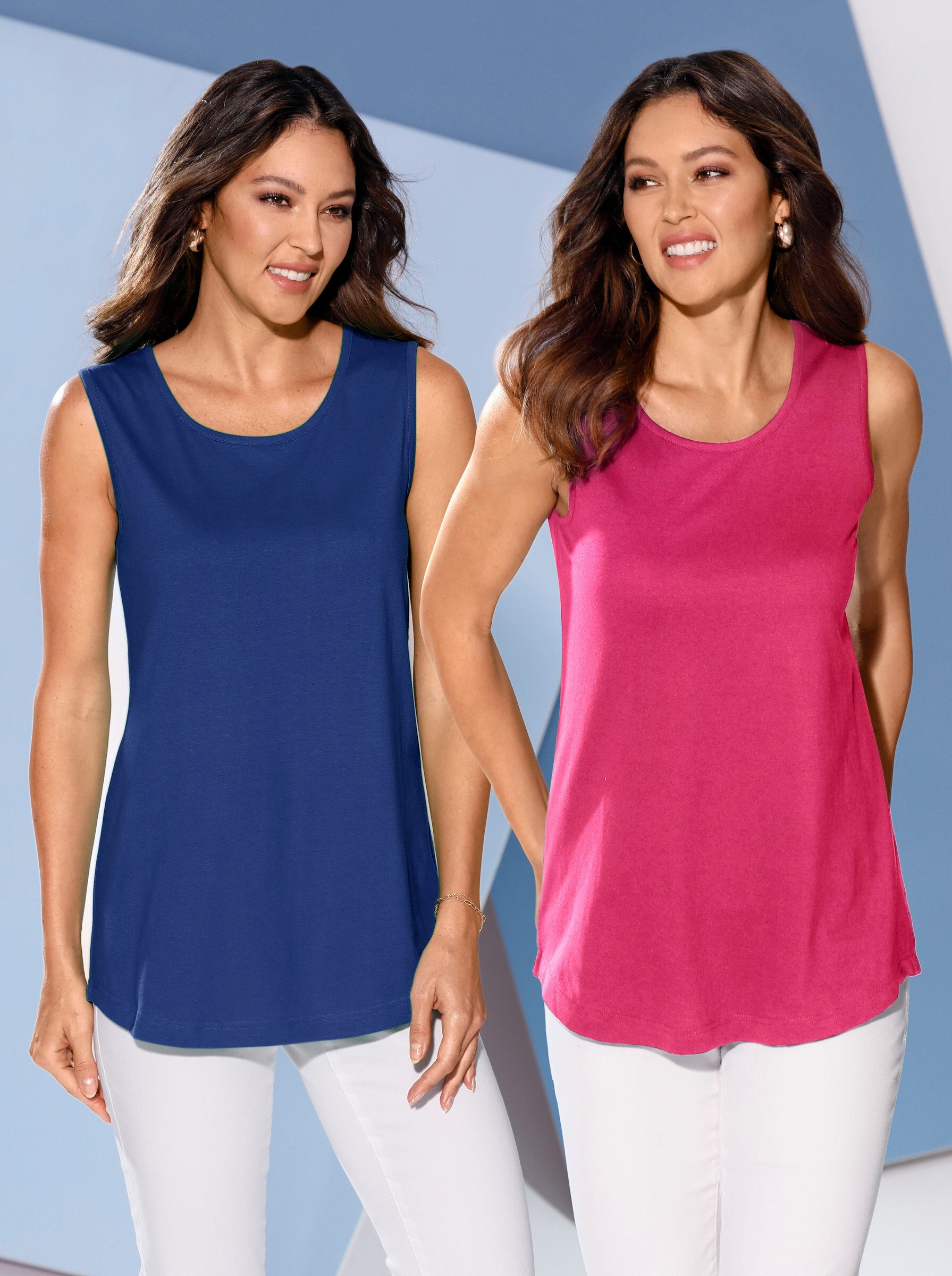 Sieh an! Shirttop Doppelpack Tops Ärmellos (2-tlg)