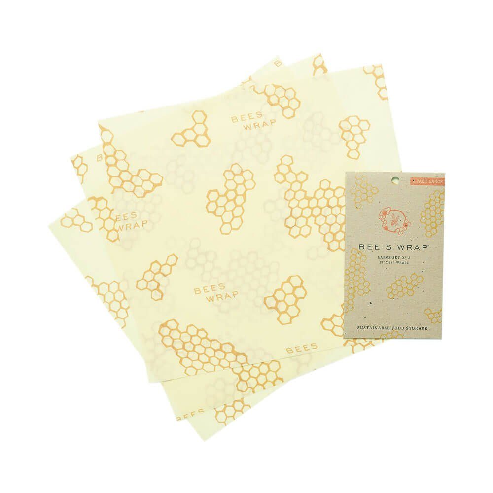 Bee’s Wrap Vorratsdose Bee’s Wrap Bee´s Wrap L 33 cm x 35 cm, Bio-Baumwolle mit Bienenwachs, Bio-Jojobaöl und Baumharz