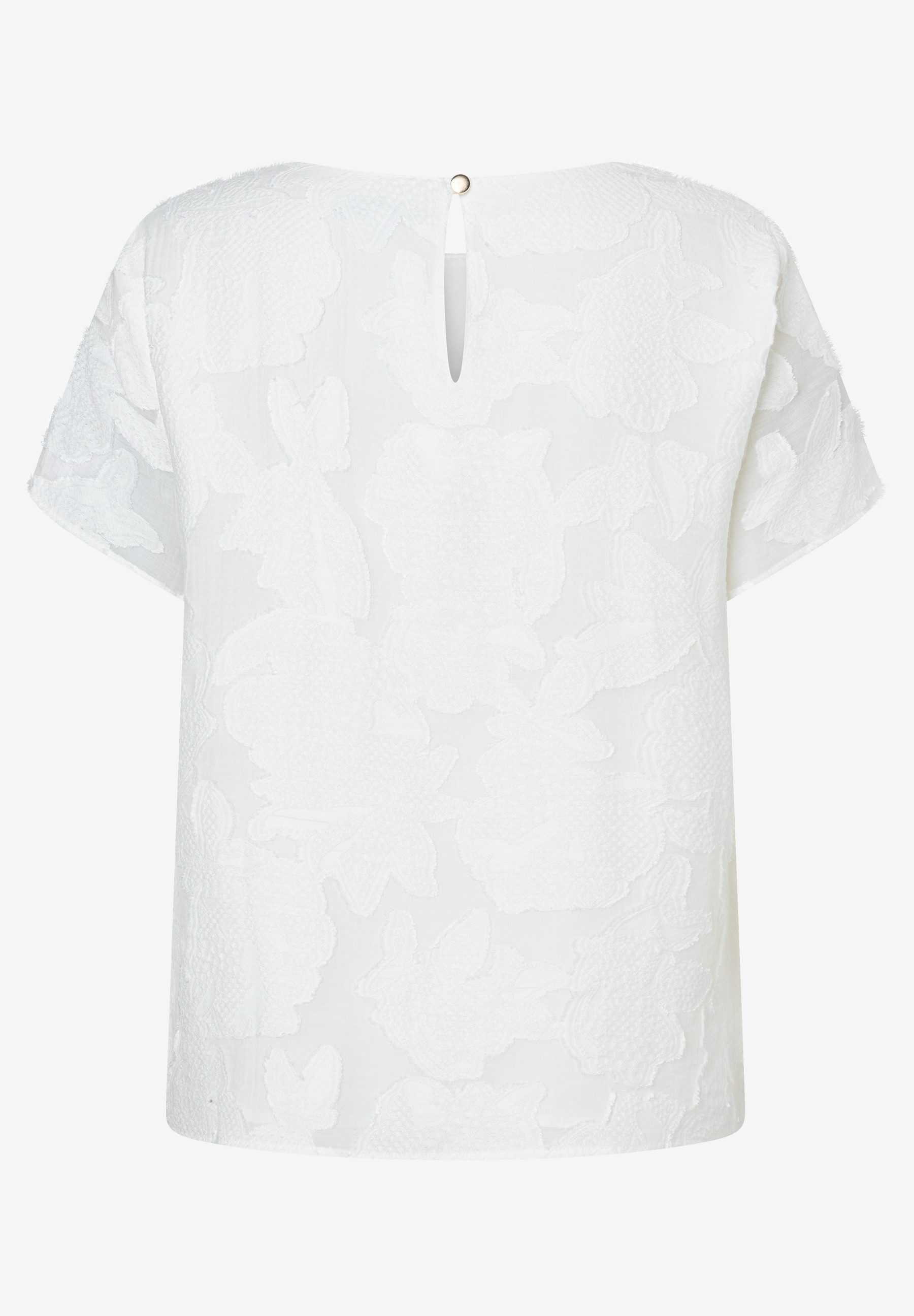 MORE&MORE Kurzarmbluse Bluse mit Flower-Dessin günstig online kaufen