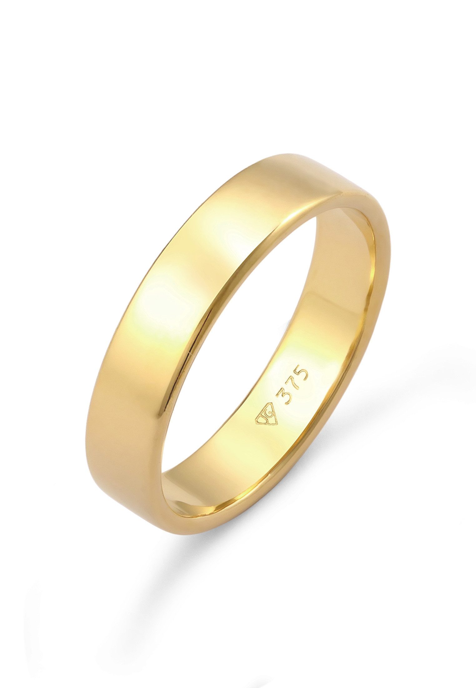 Valentinstagsgeschenk Elli Premium Partnerring Trauring Bandring 375 Gelbgold, goldfarben