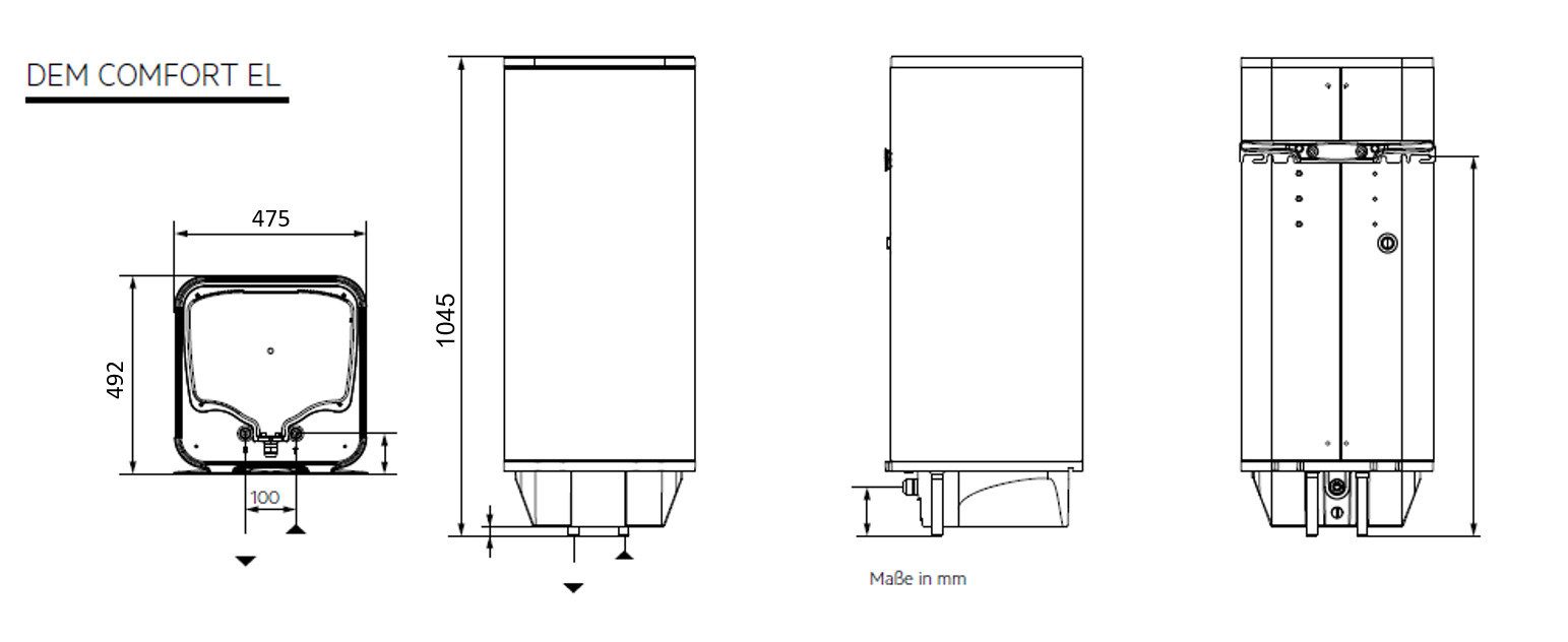 AEG Haustechnik Wandspeicher DEM 80 Comfort EL, Wandspeicher 80 Liter, (max. 85°C), energiesparend mit 3 Eco-Funktionen, gradgenaue Temperaturwahl