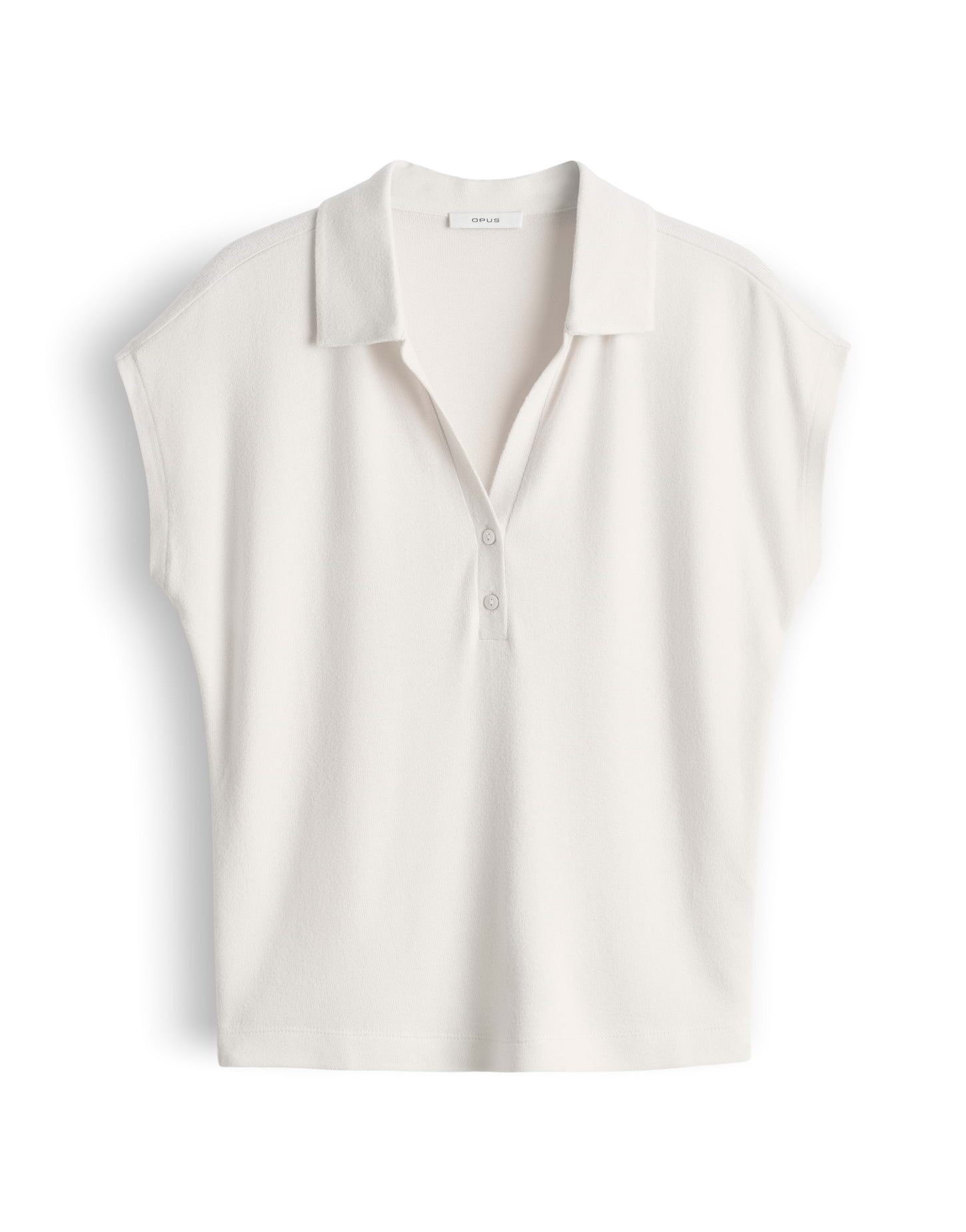 OPUS Shirttop Weiches Poloshirt aus ECOVERO™ Viskosemix weicher Griff und lockere Passform