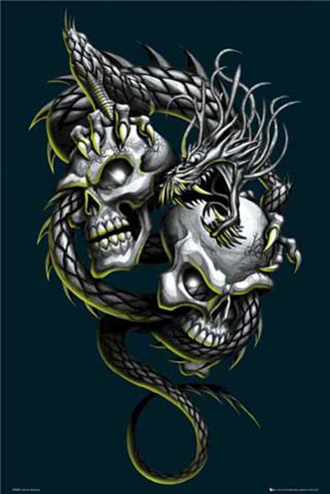 Poster Gothic - Poster - Dual Skulls