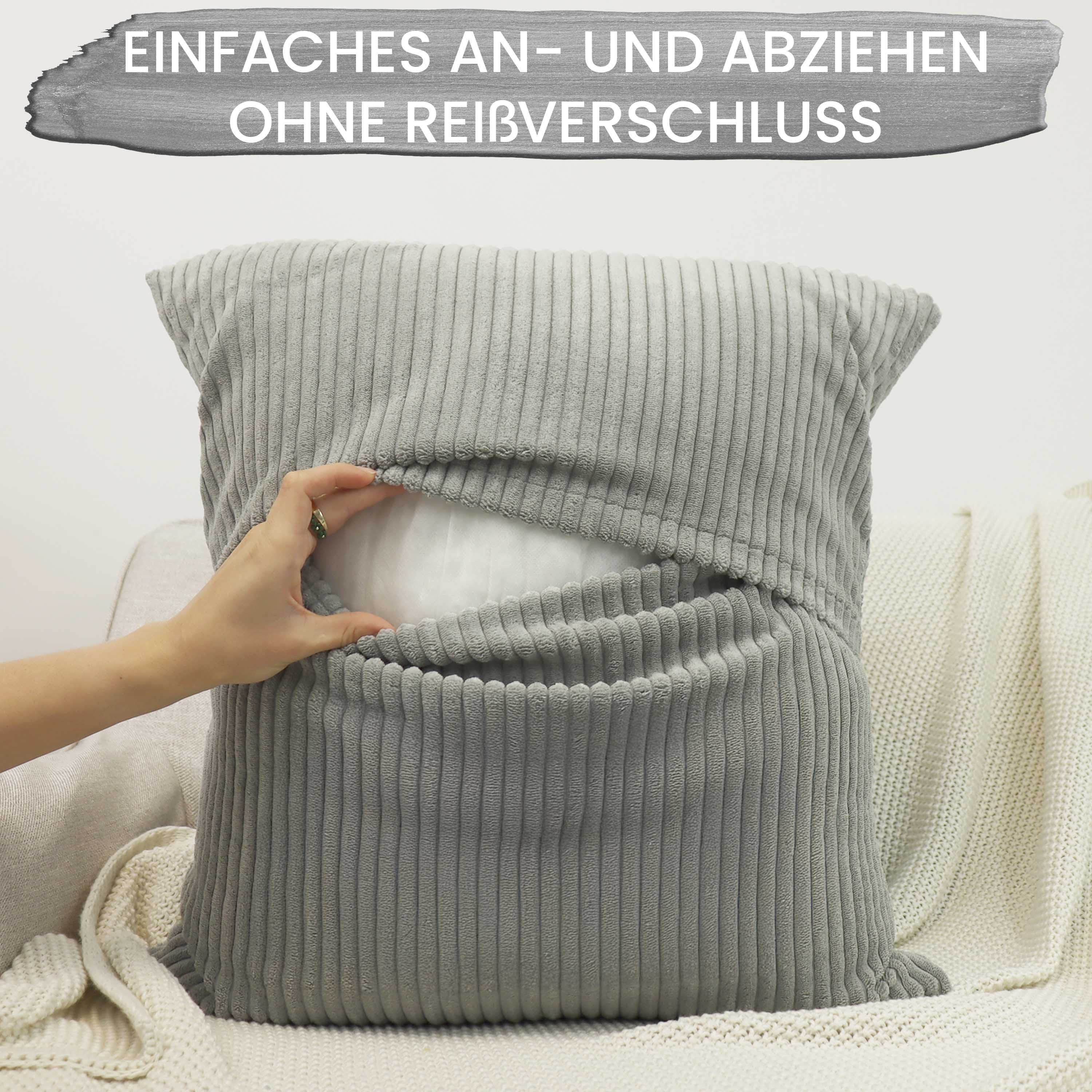 Amilian Dekokissen mit Füllung und Kissenbezug - 2er Set - Kissen, Zierkissen, Sofakissen, (2 Stück), Kopfkissen, Kuschelkissen, Couchkissen mit Kissenfüllung