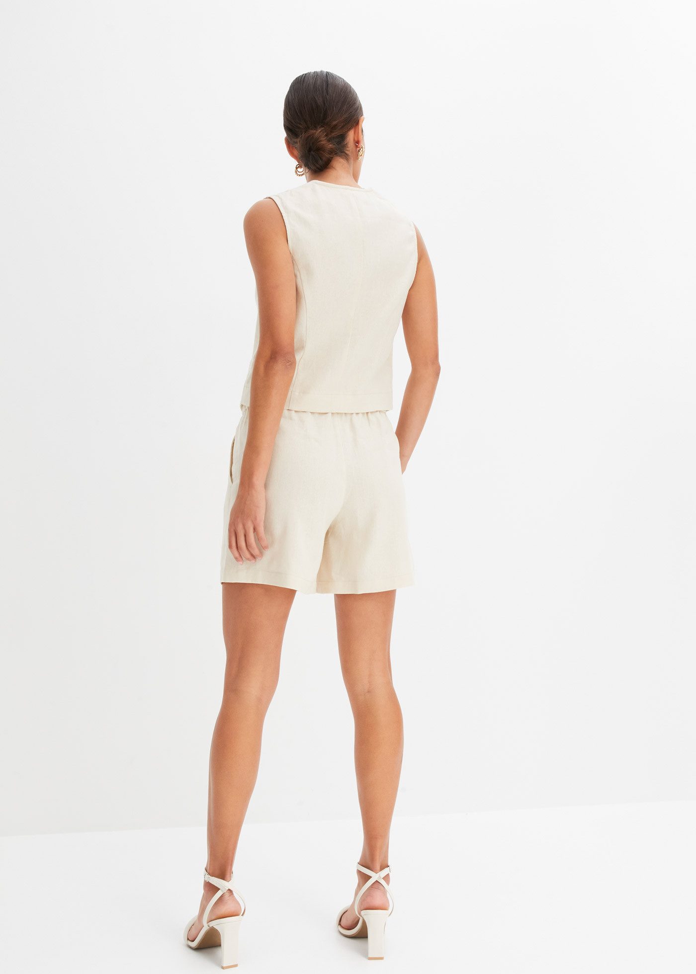 bonprix Shorts (Set, 2-tlg) aus Leinenmix, eleganter Stil, mit passender Weste
