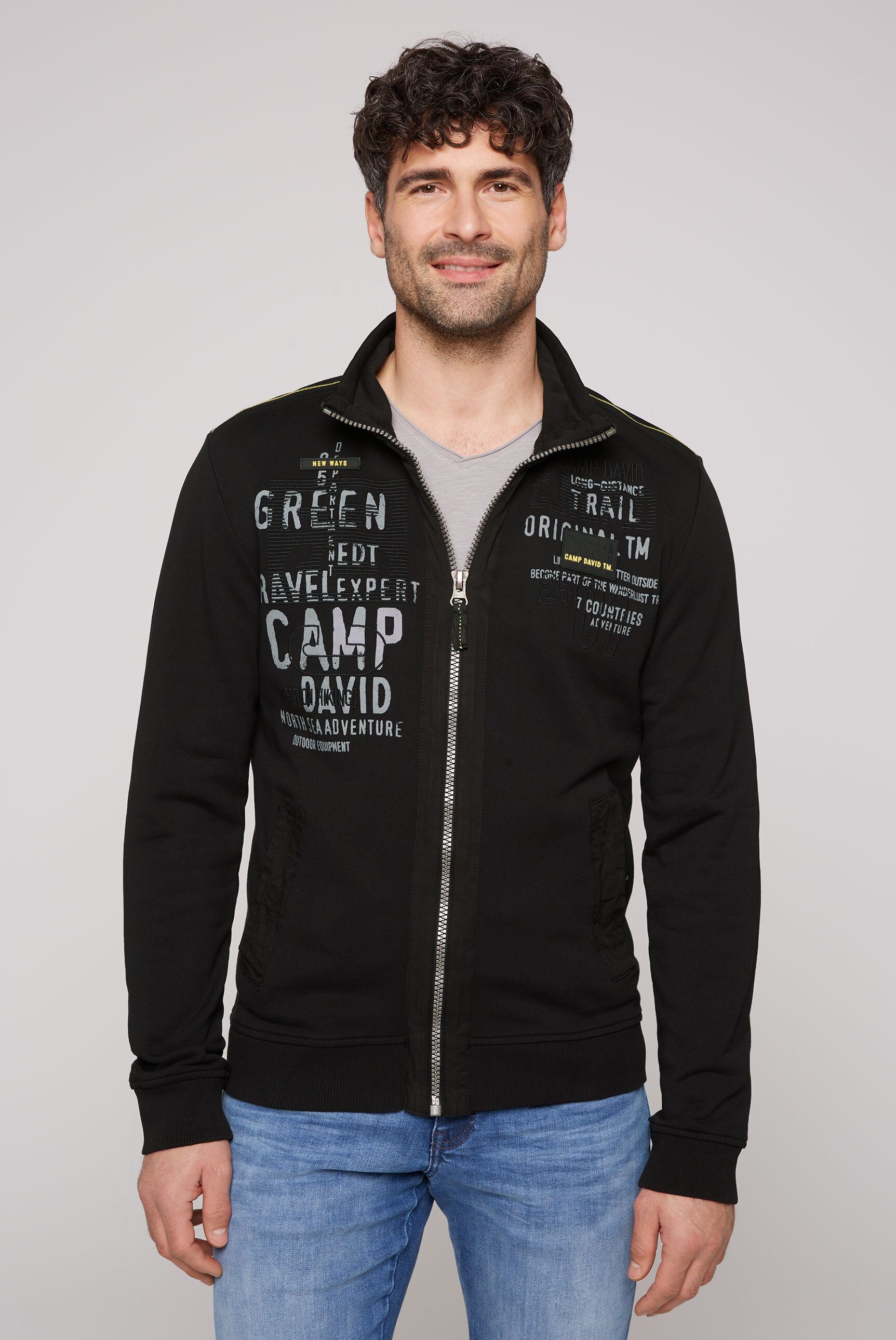 CAMP DAVID Sweatjacke mit Stehkragen