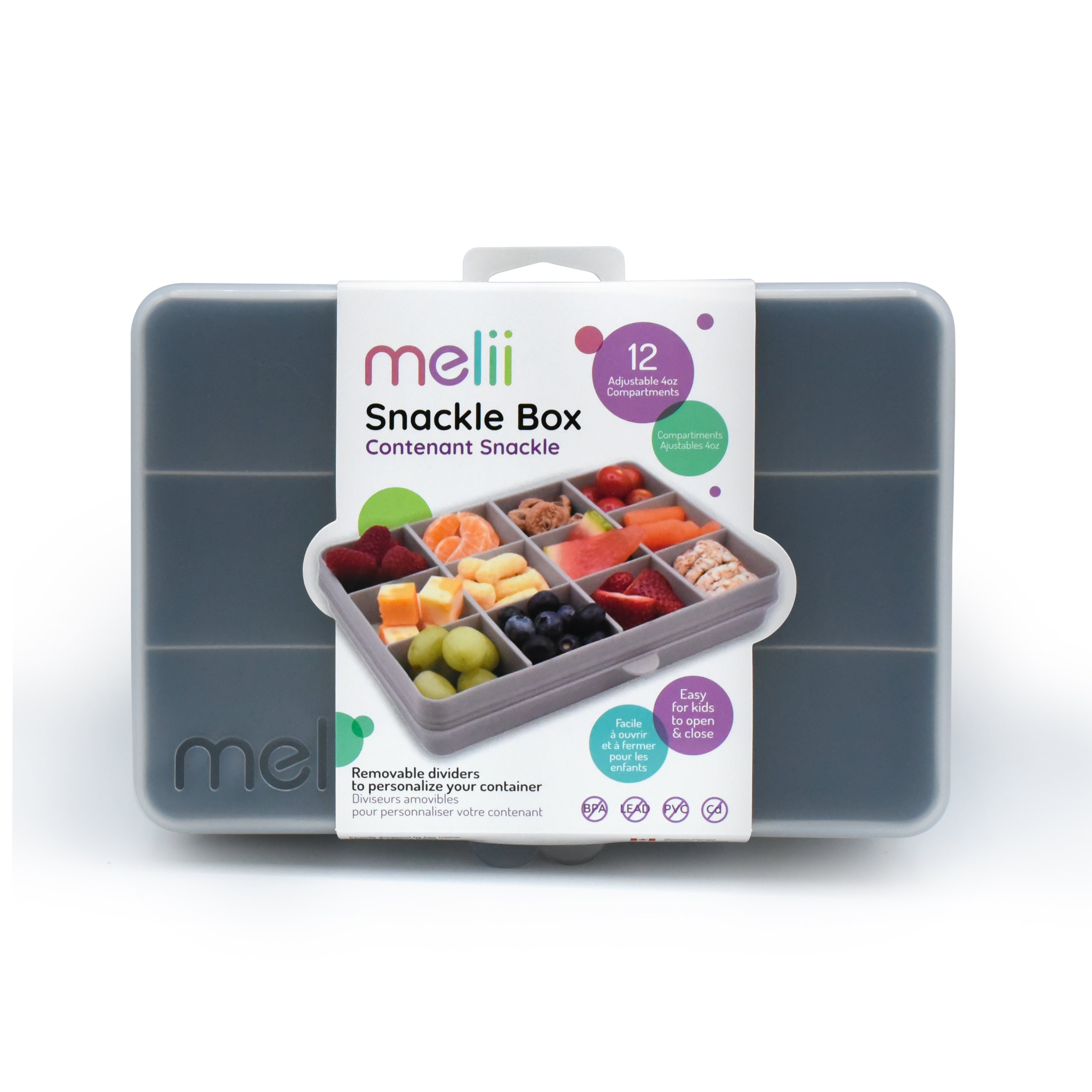 Lunchbox Snack-Box "Snackle" 12 Fächer, grau