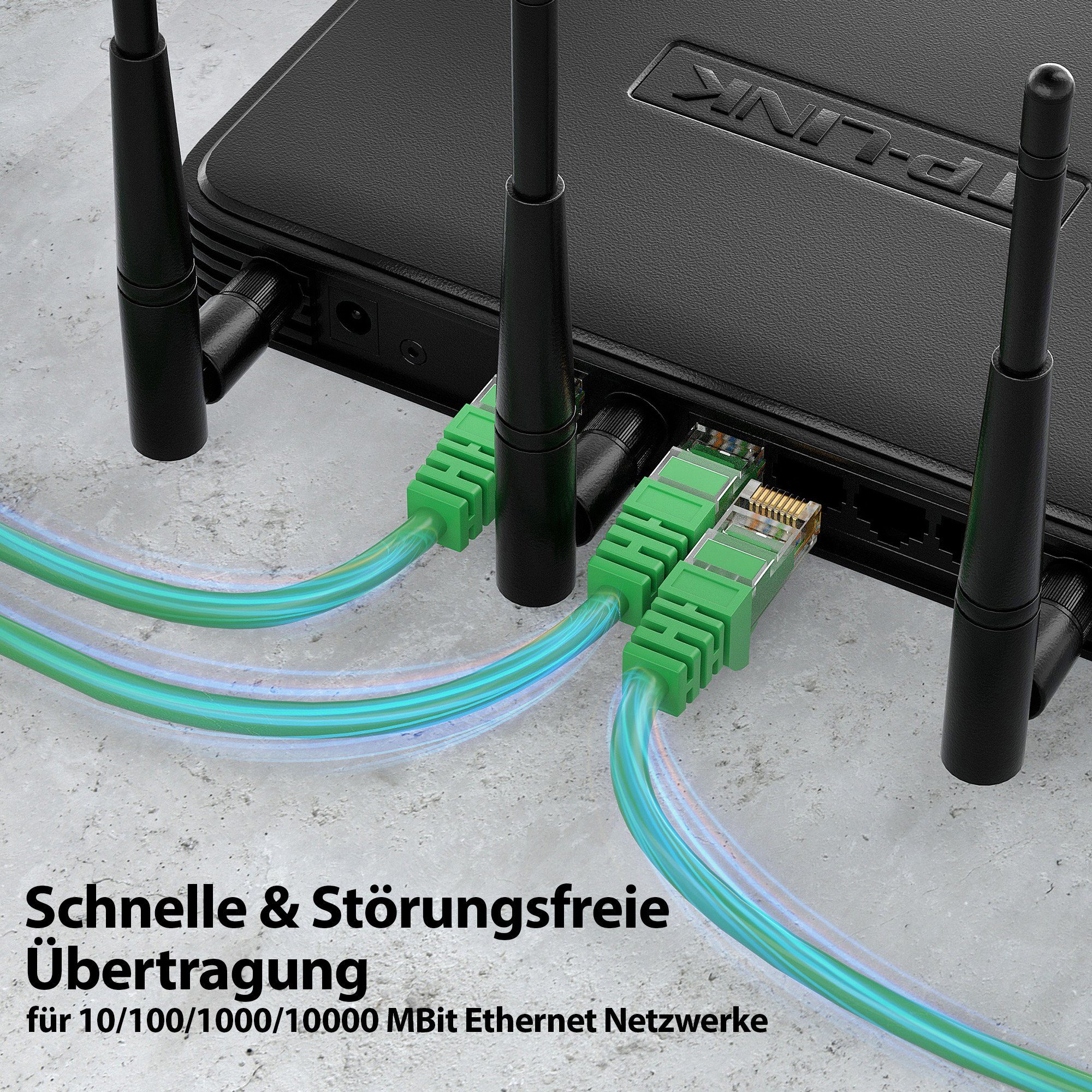 JAMEGA CAT 6 Patchkabel RJ45 Rohkabel LAN Kabel Ethernet Netzwerkkabel LAN-Kabel, CAT.6, RJ-45 Stecker (Ethernet) (300 cm) – Bild 4 von 5