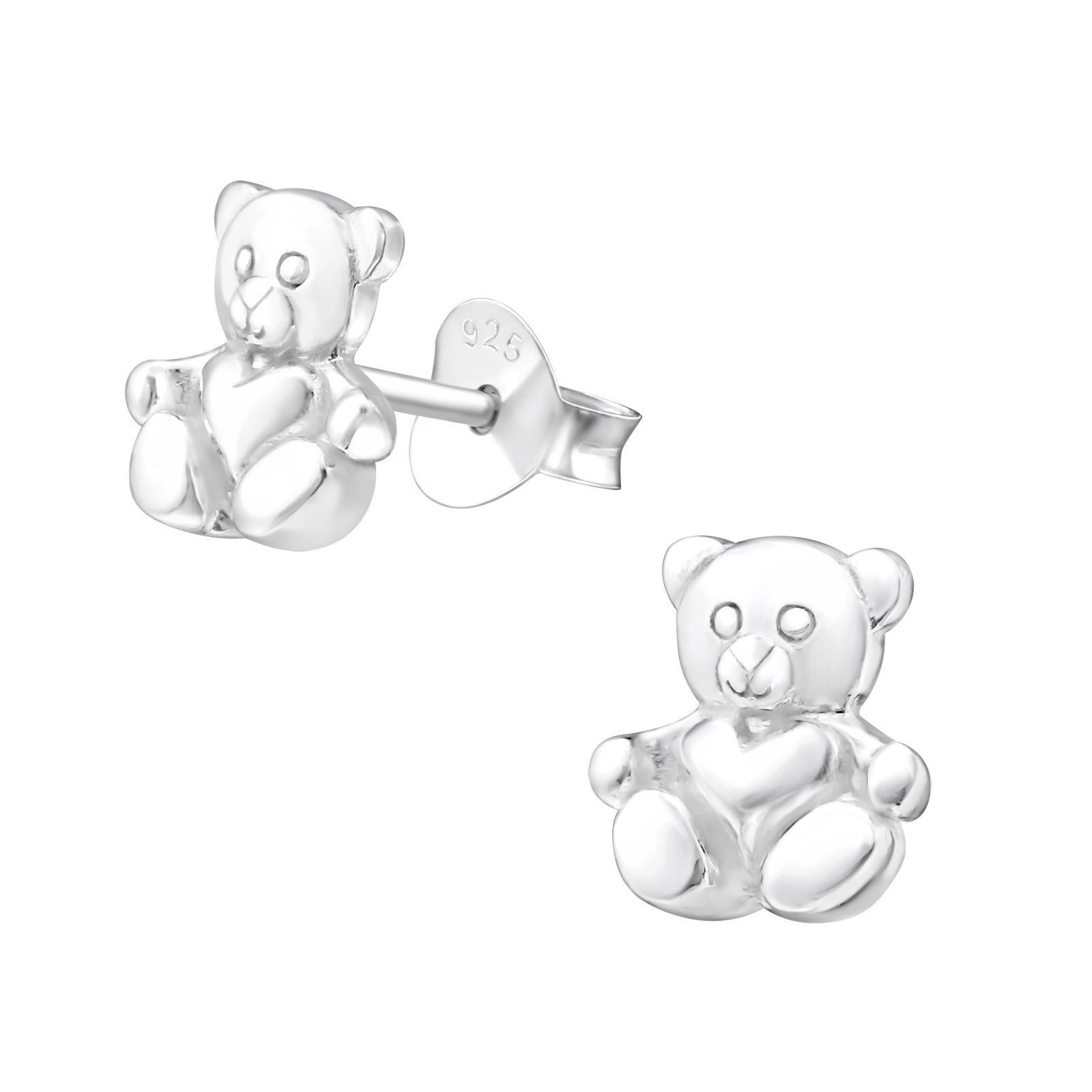 BUNGSA Ohrring-Set Ohrstecker Teddybär aus 925 Silber Damen (1 Paar (2 Stück), 2-tlg), Ohrschmuck Ohrringe | Ohrringe