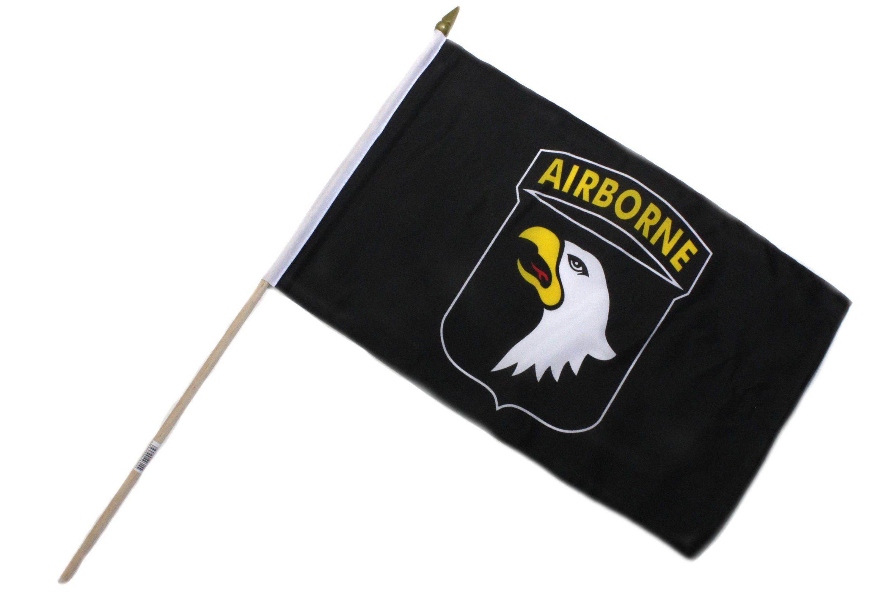 umsäumt Airborne Flagge doppelt 30x45cm Sport Fahne Banner Flagge ELLUG Holzstab 60cm Handfahne Fan mit Stockflagge