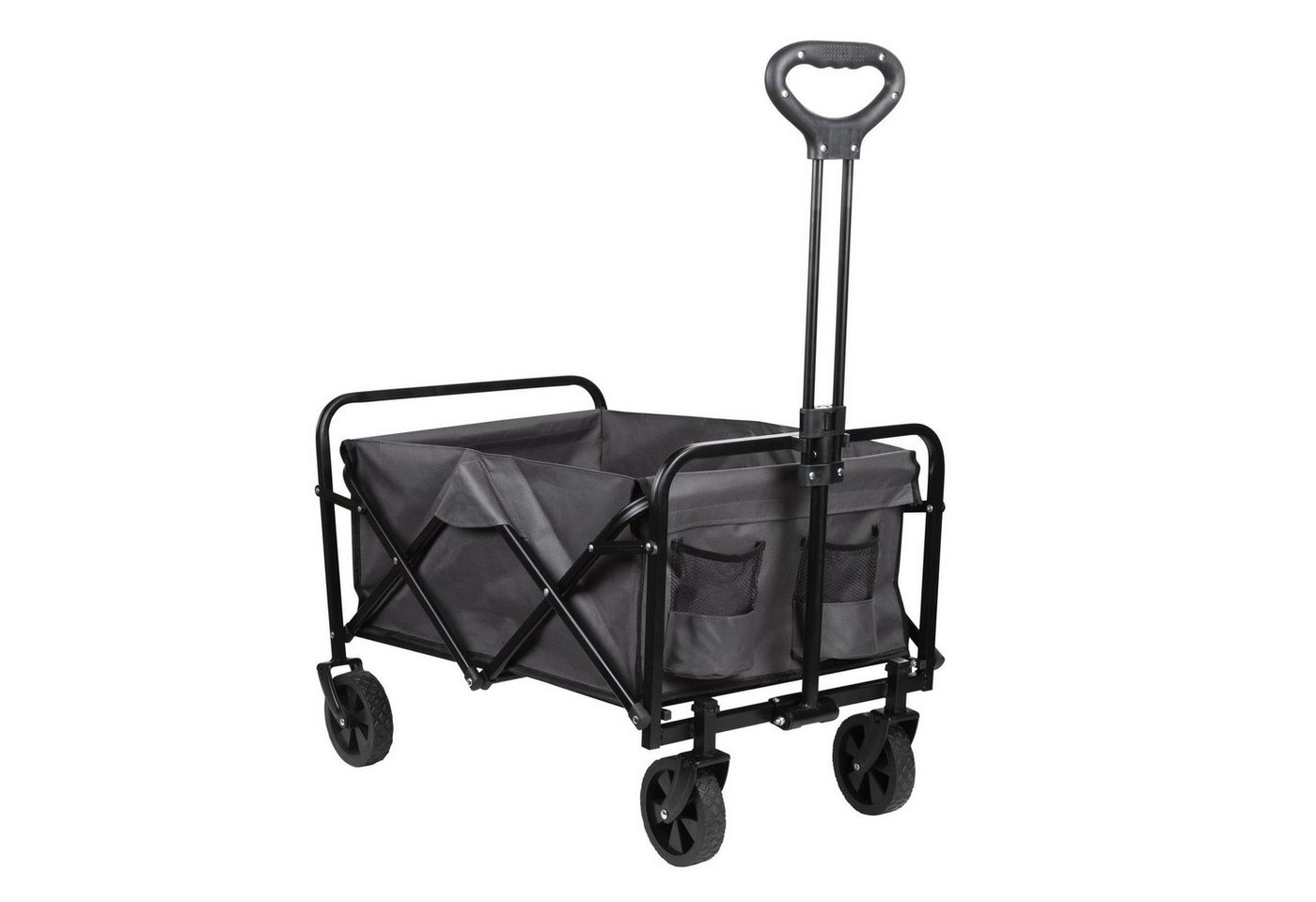 Thumbnail - Gravidus Bollerwagen Faltbarer Bollerwagen mit Teleskopgriff, 80 kg Traglast, grau