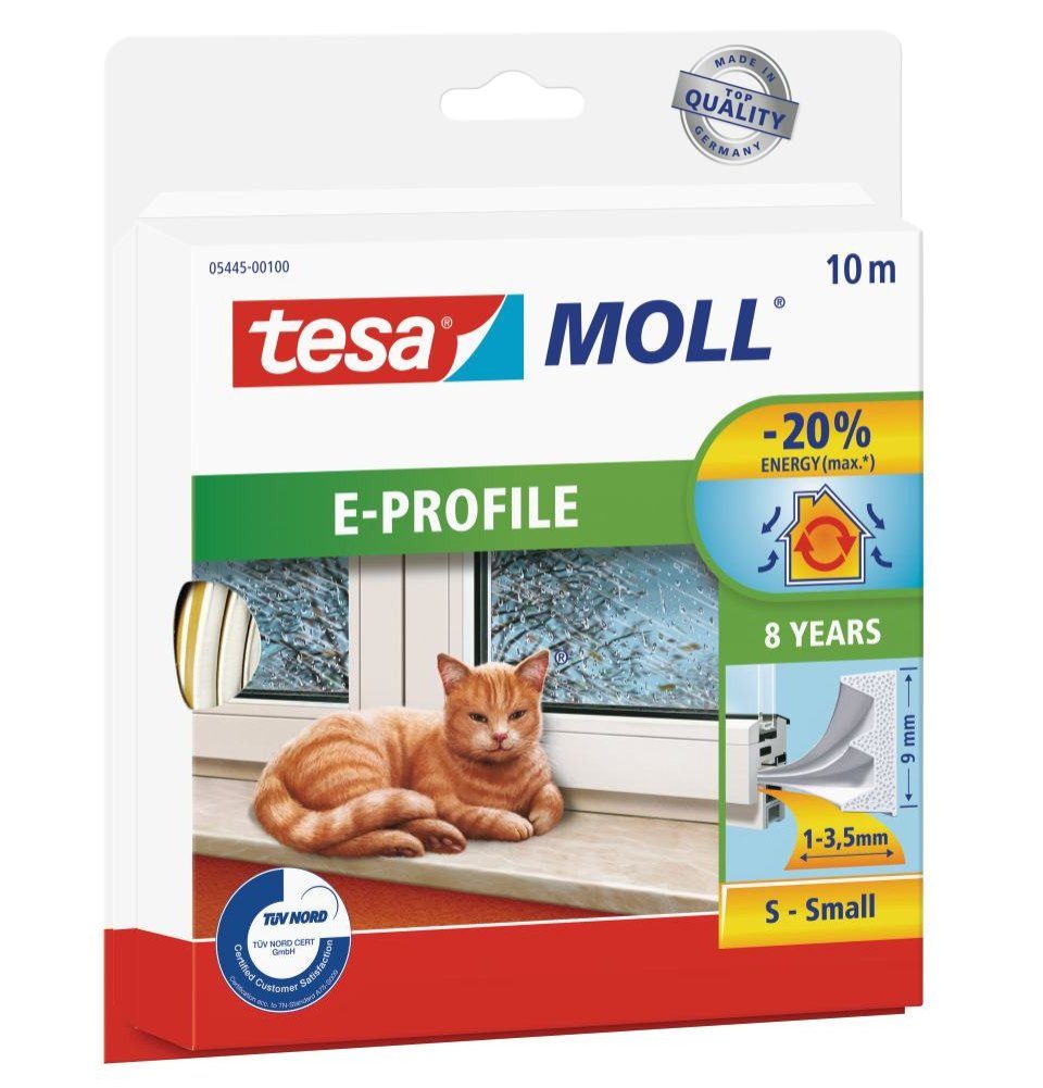 Türbodendichtung tesa Moll E-Profil Classic 10 m, weiß