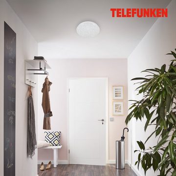 Telefunken LED Deckenleuchte 601706TF, LED fest verbaut, Neutralweiß, Deckenleuchte Sensor Sternenhimmel 12W 1200lm 4000K Ø 27,7cm