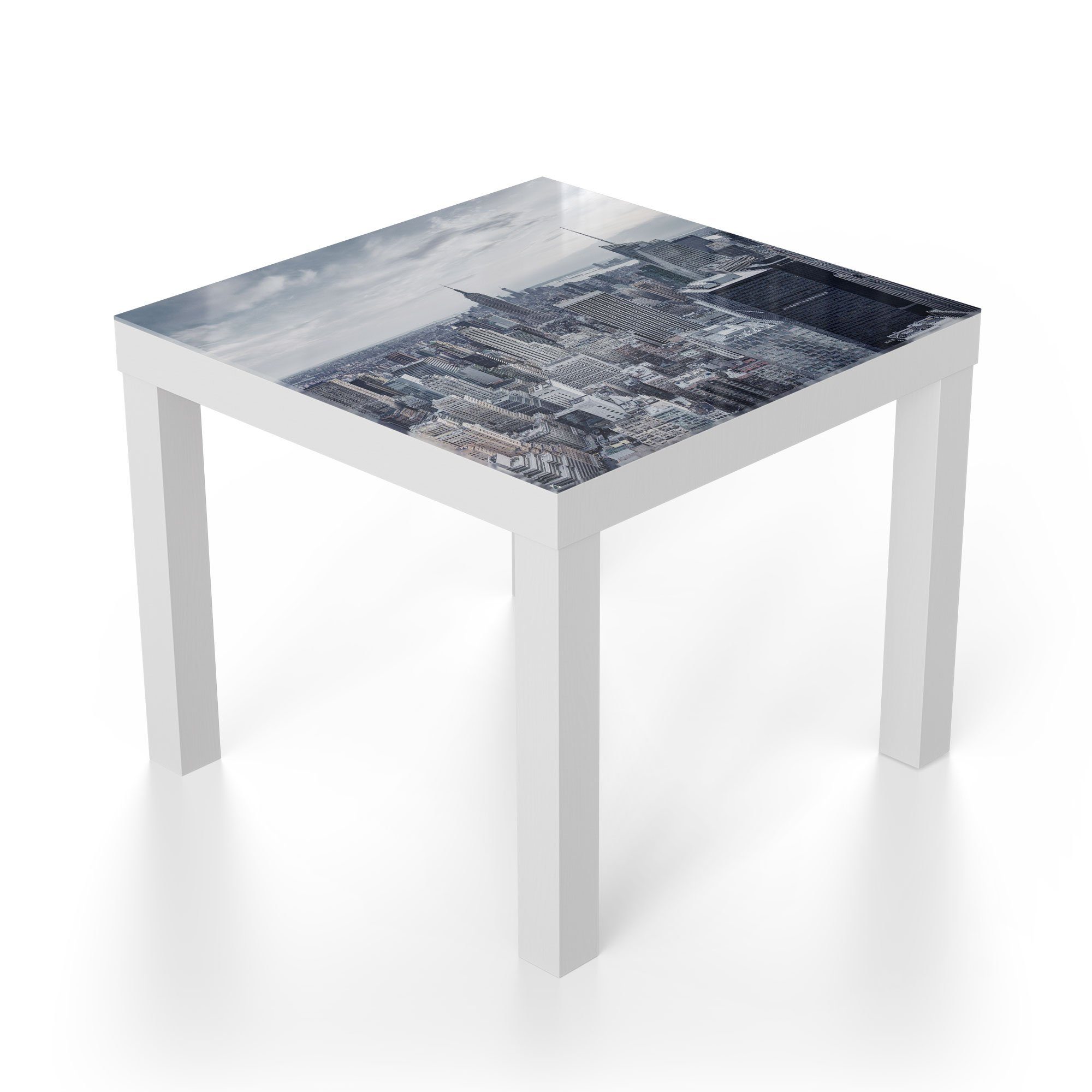 Couchtisch Weiß New DEQORI Beistelltisch Glas modern Skyline York', 'Blaue Glastisch