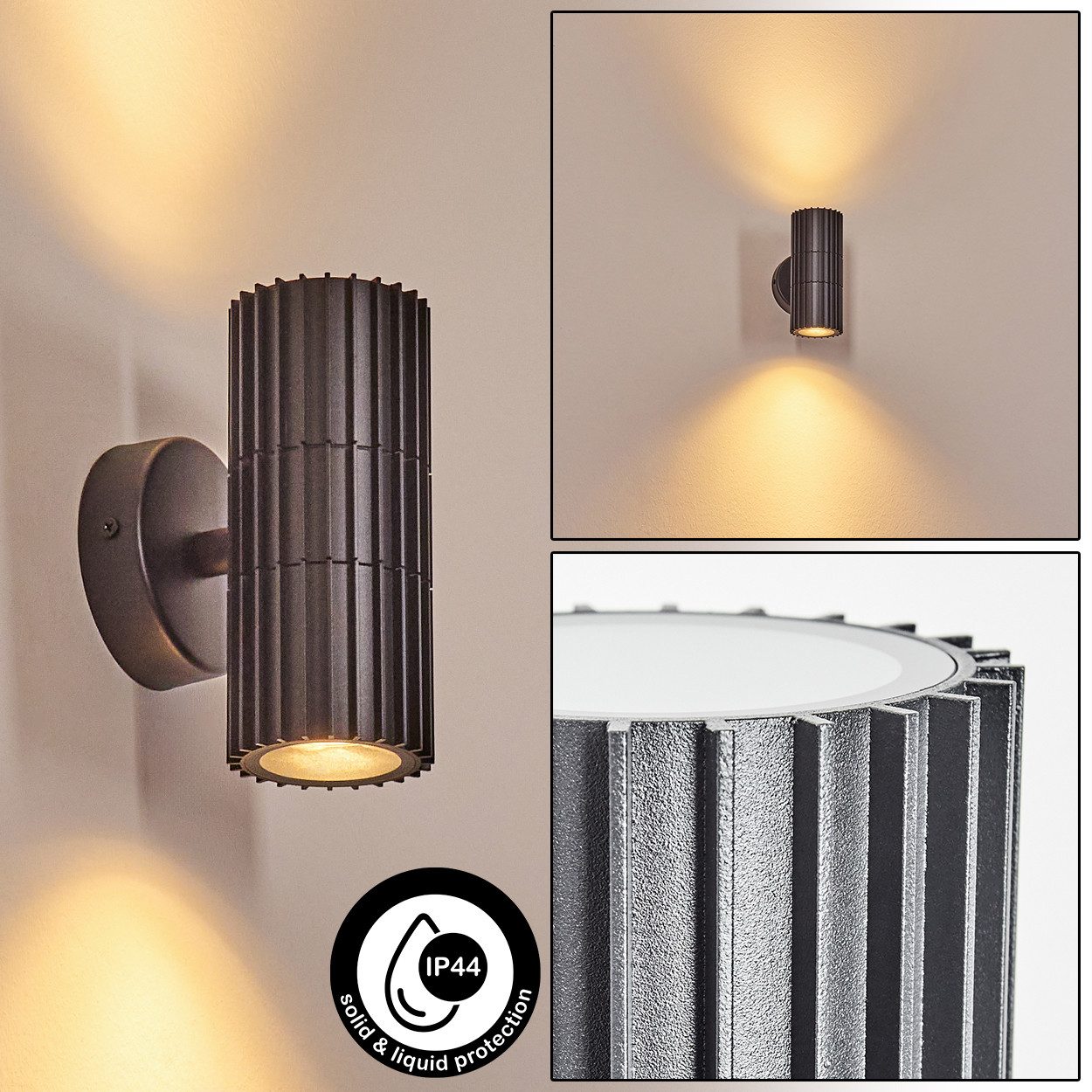 hofstein Außen-Wandleuchte moderne Wandlampe aus Metall/Glas günstig online kaufen