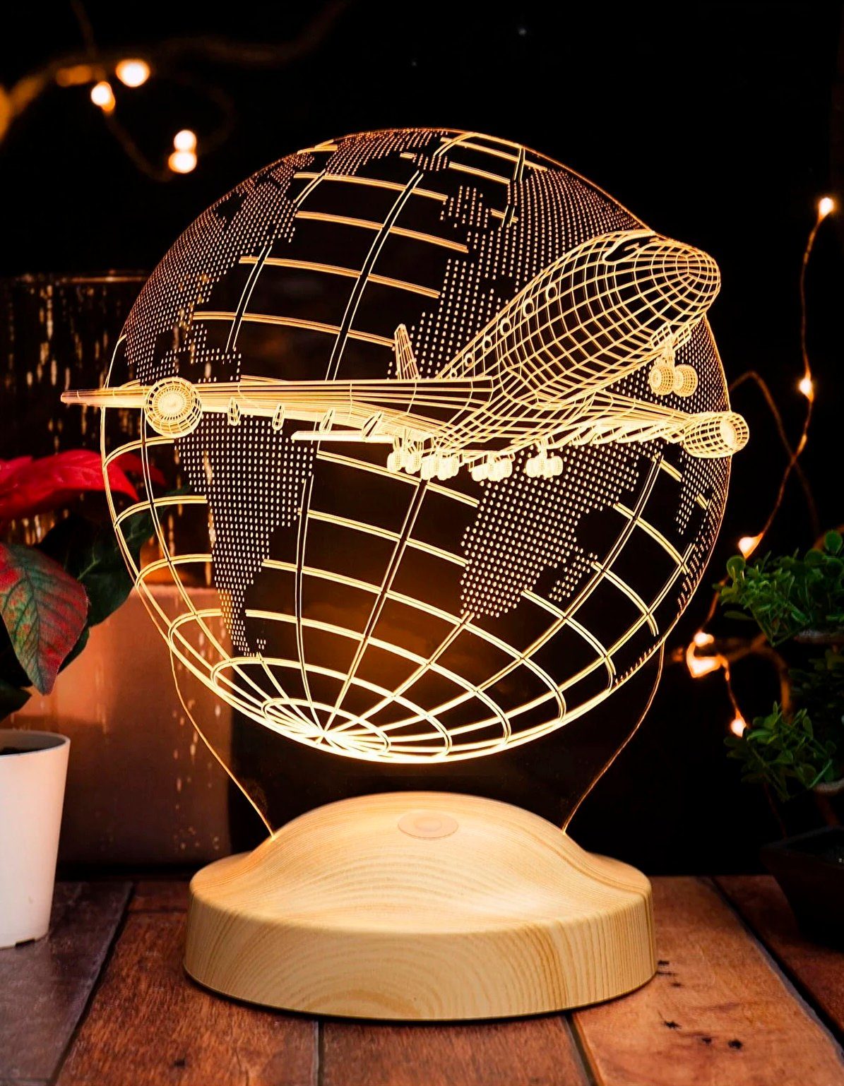 Geschenkelampe LED Nachttischlampe 3D Passagierflugzeug Reiseflugzeug Gesch günstig online kaufen