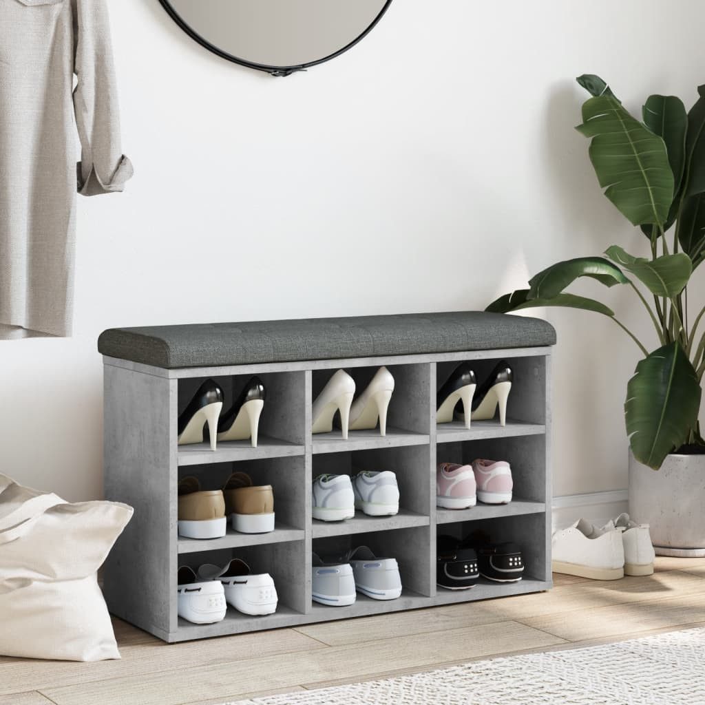 vidaXL Sitzbank Schuhbank Betongrau 82x32x50 cm günstig online kaufen