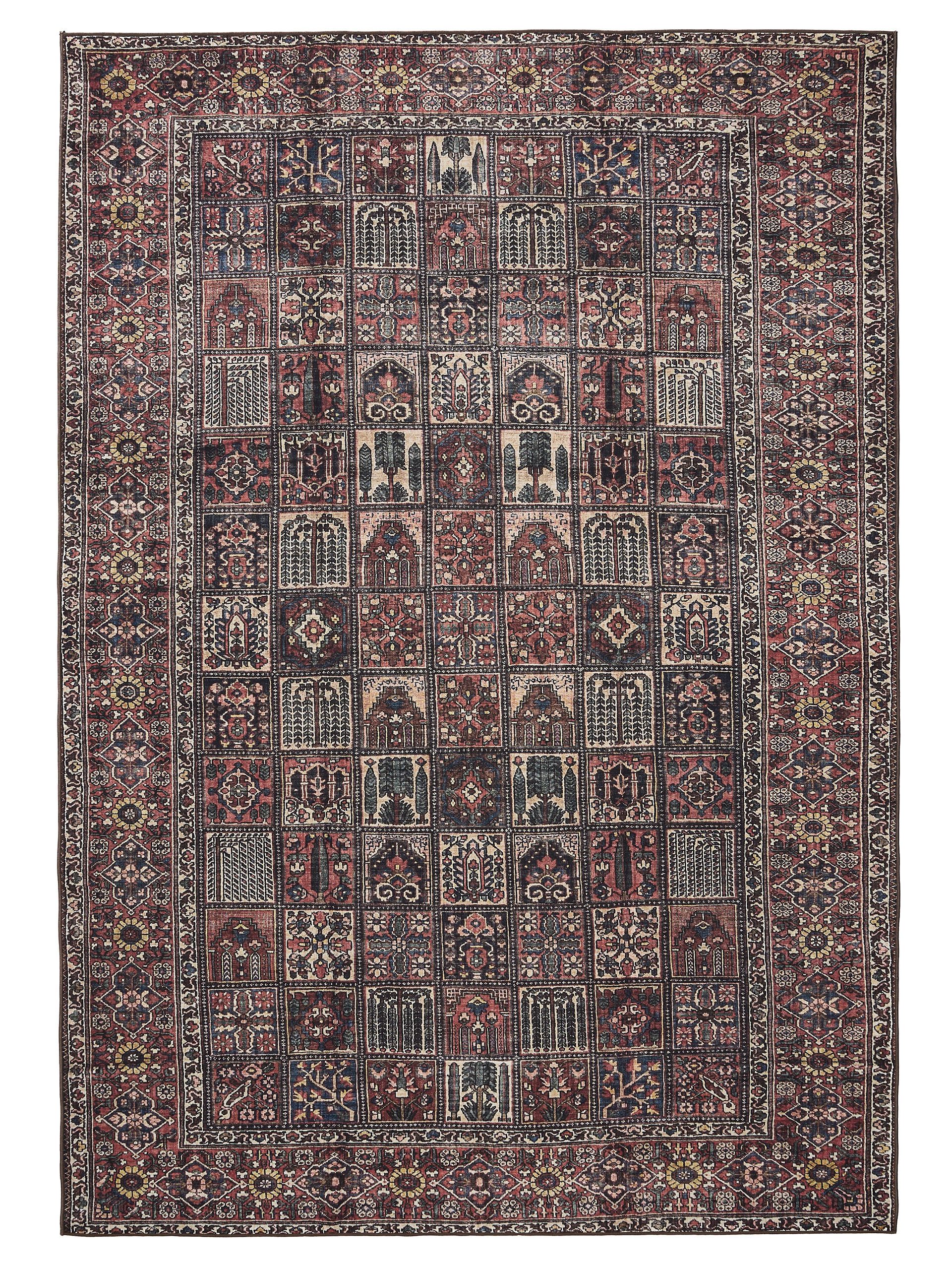 Interiyou Teppich Gent, Rechteckig, Höhe: 5 mm, Vintage Kurzflor für Wohnzimmer, Schlafzimmer, waschbar, pflegeleicht