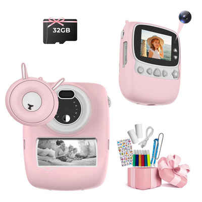 Fine Life Pro PB01 Kinderkamera (30 MP, WLAN (Wi-Fi), HD 1080P Sofortbildkamera Selfie Digitalkamera)