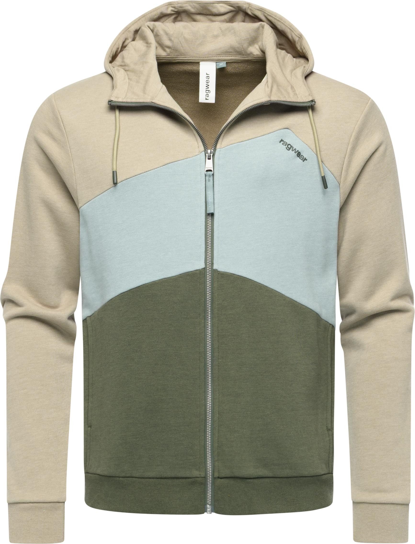 Ragwear Kapuzensweatjacke Wilso Herren Basic Sweatjacke im Colourblocking-L günstig online kaufen