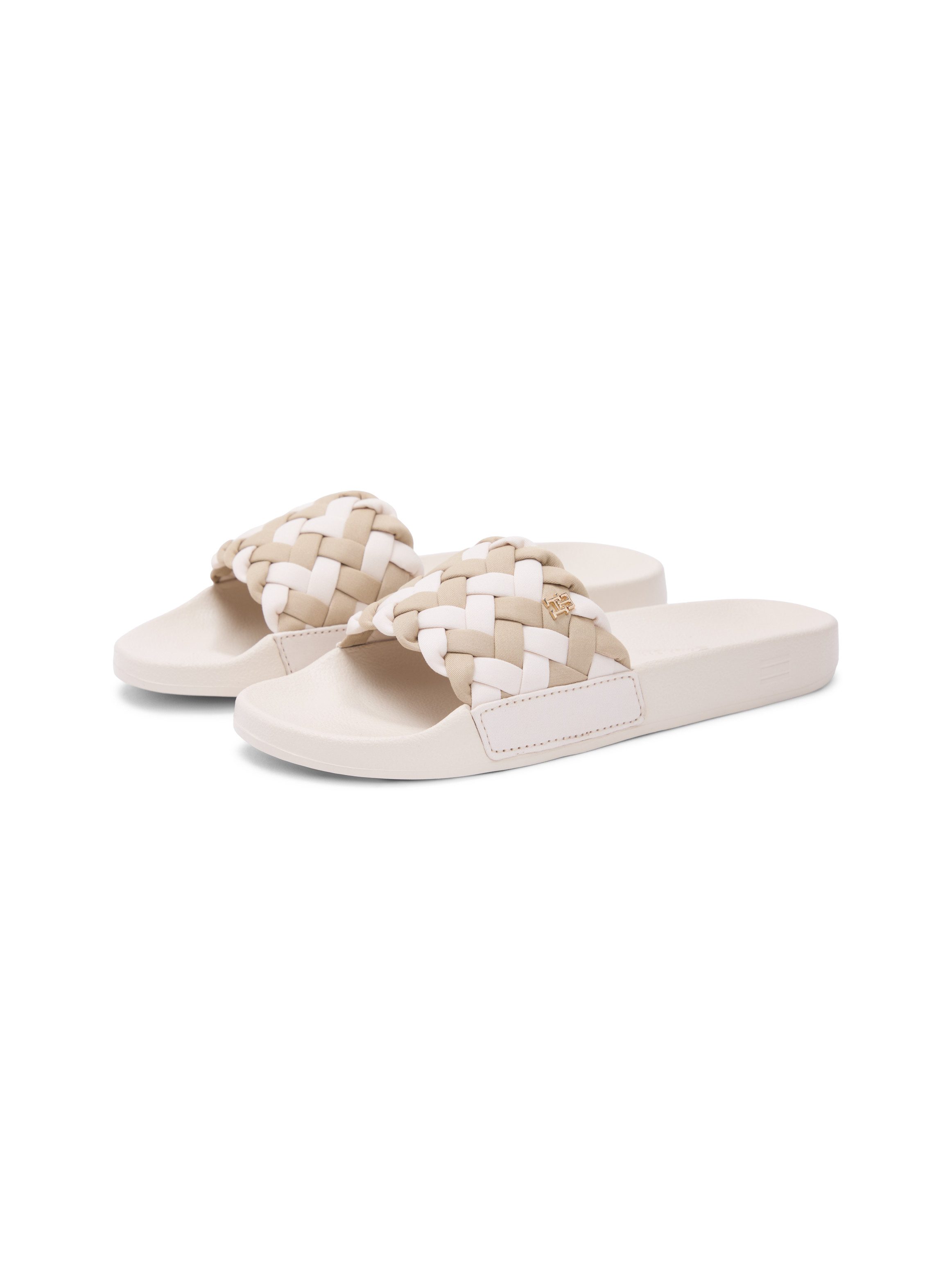Tommy Hilfiger TH BRAIDED POOL SLIDE Pantolette Plateau, Sommerschuh, Stran günstig online kaufen