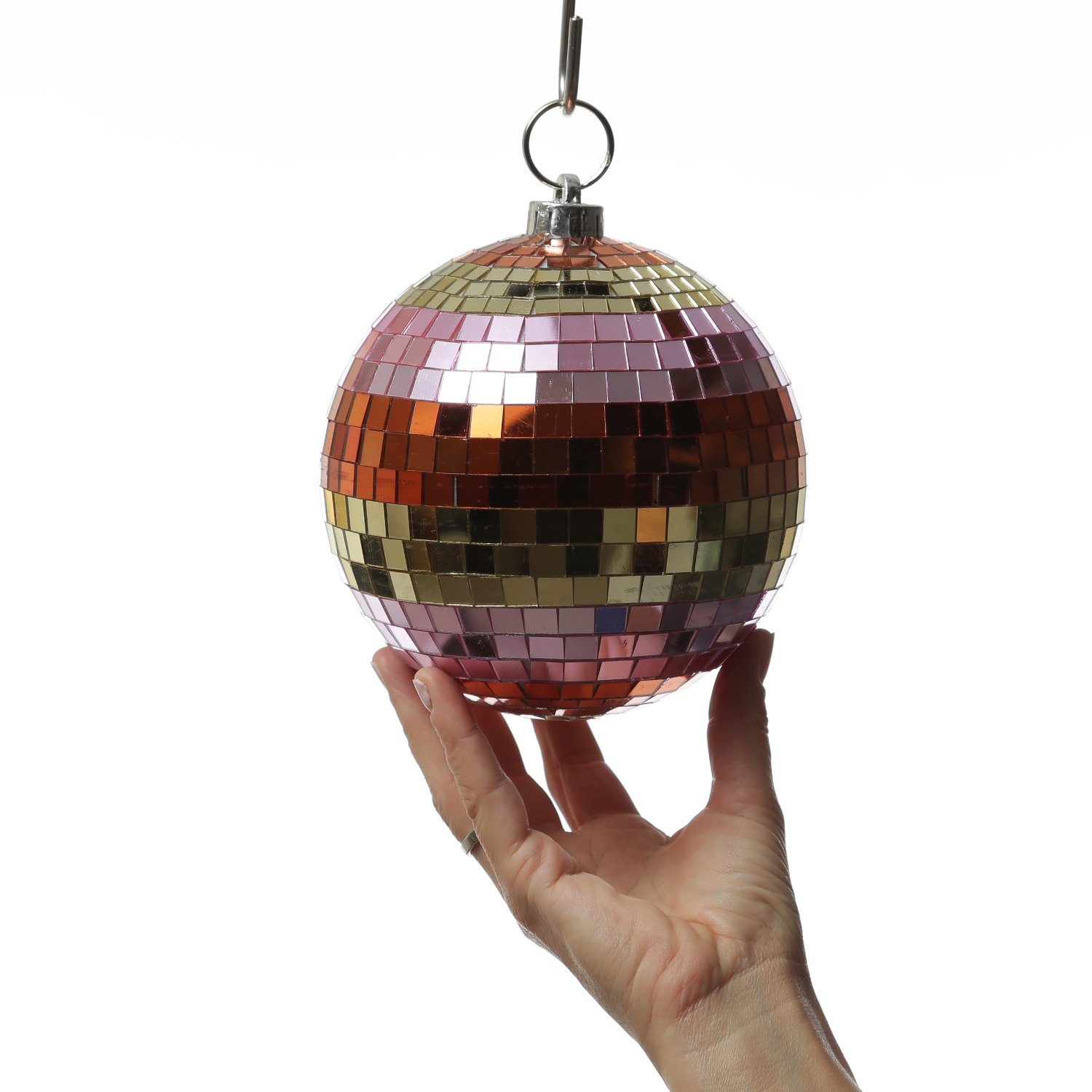 SATISFIRE Discolicht Spiegelkugel 15cm pastellfarben Discokugel Mirrorball Party Disko Deko