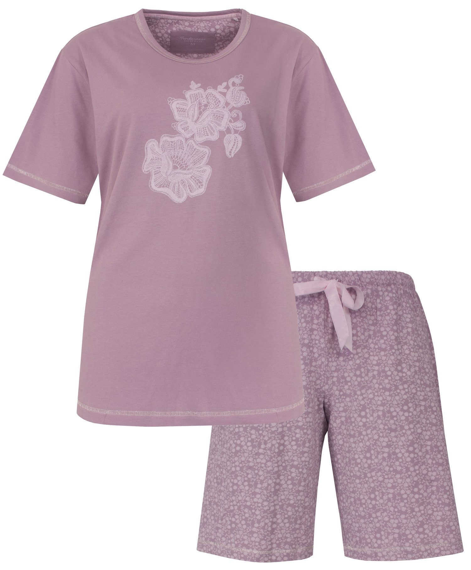 Tenderness Shorty Modischer Damen Schlafanzug kurz (2 tlg) Baumwolle