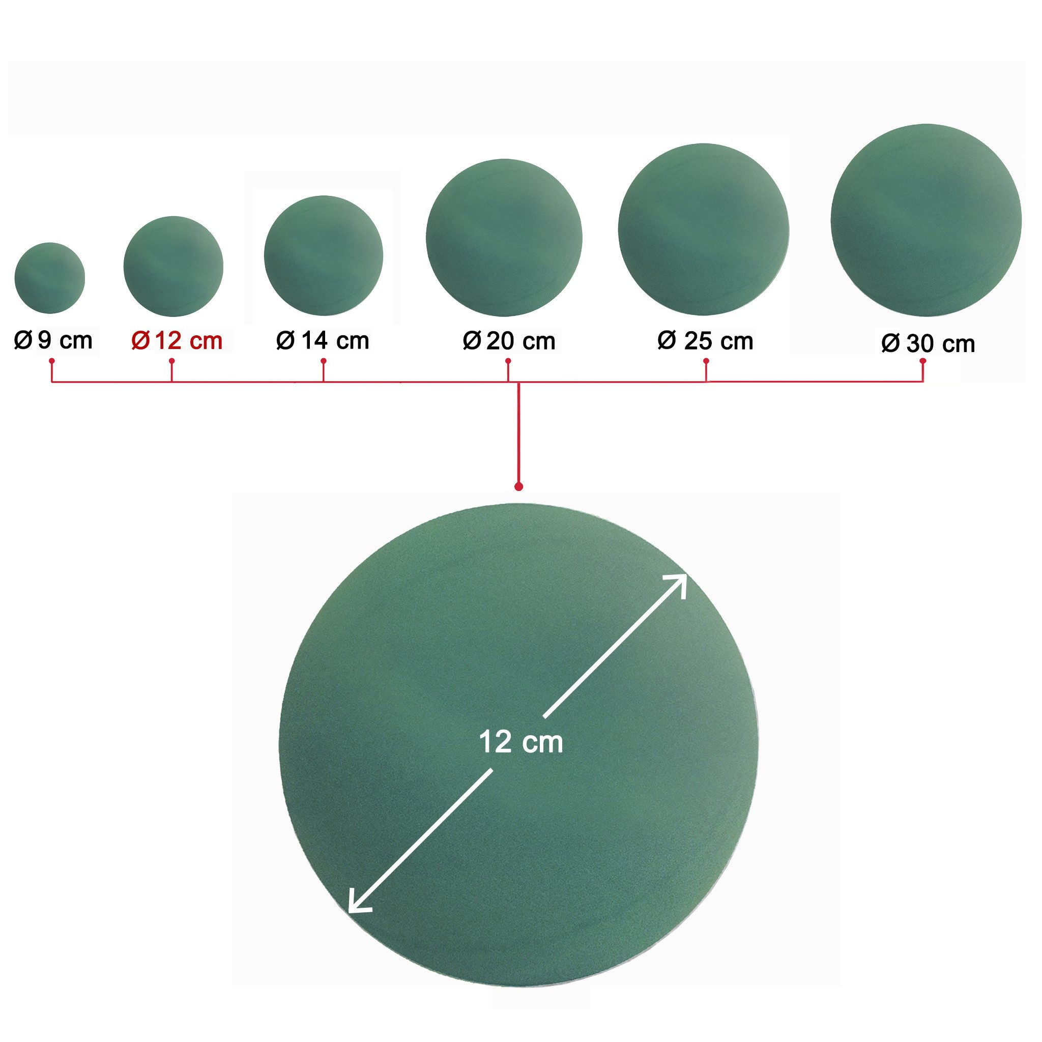 Creativery Bastelmoos, Nass Steckschaum Kugeln 12cm für Frischblumen 2er Set