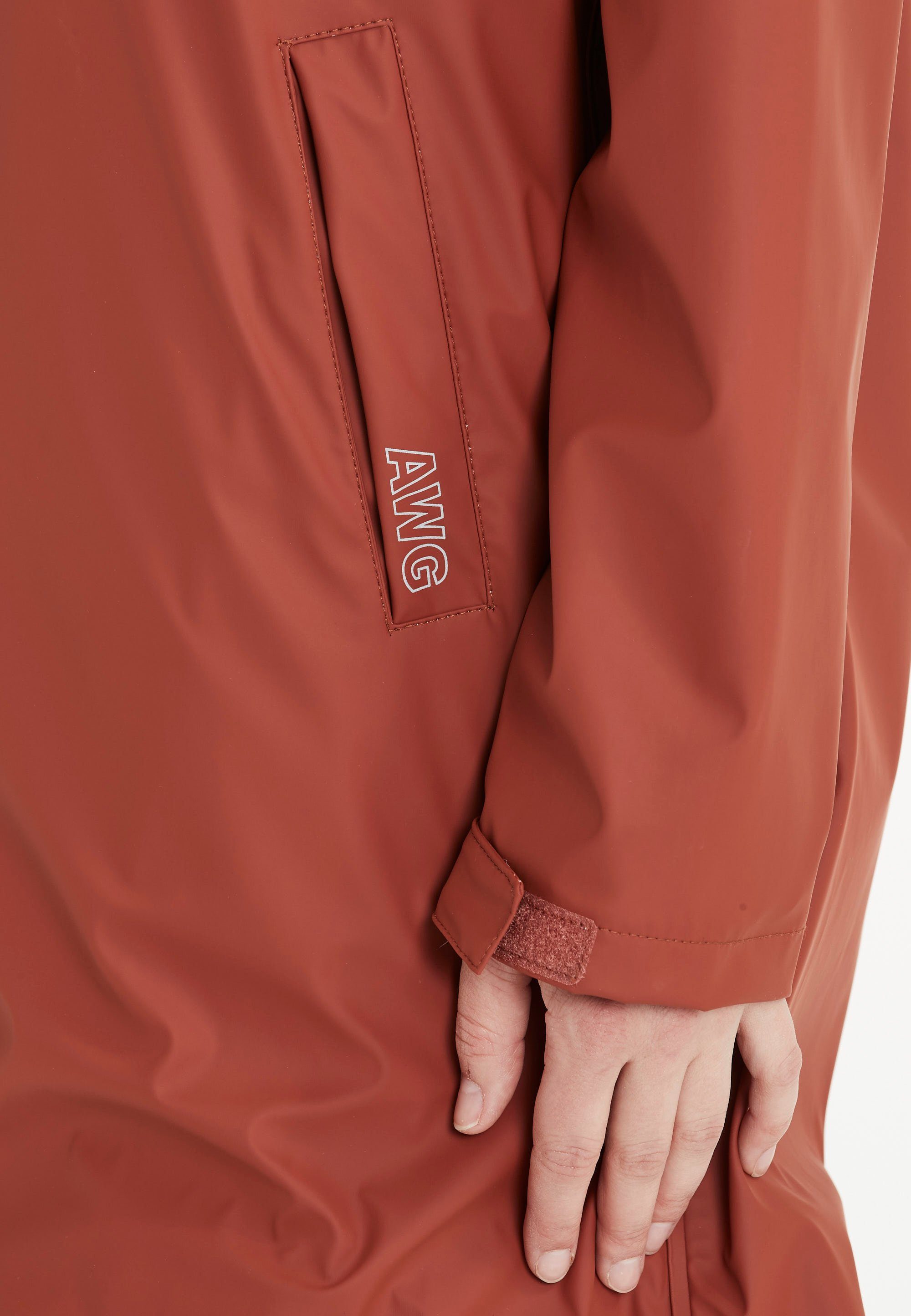 mit Nähten WEATHER rostbraun REPORT Outdoorjacke getapten Simone