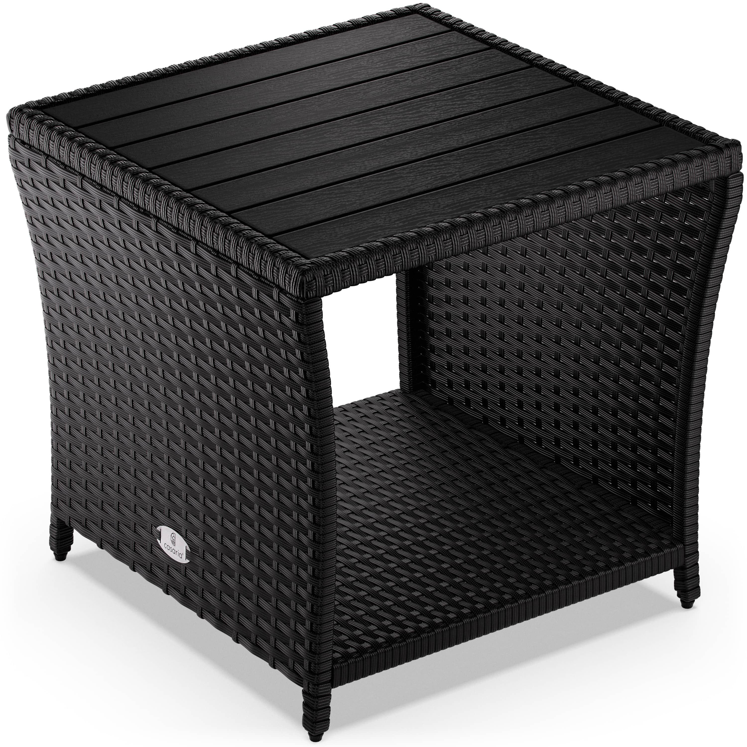 Casaria Beistelltisch (1-St), Polyrattan WPC Tischplatte 45x45x40cm Wetterf günstig online kaufen