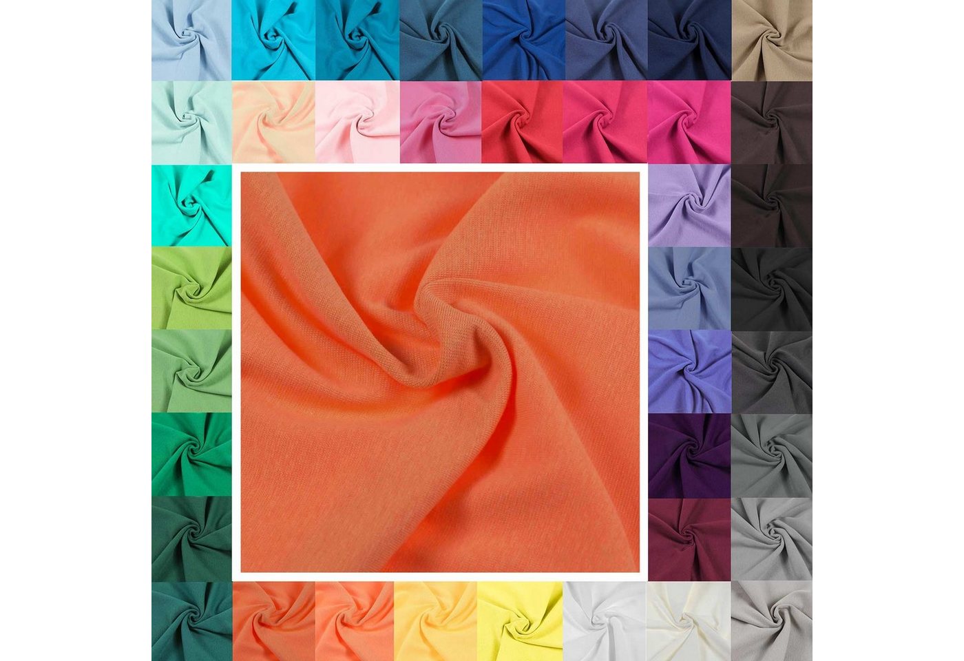 Thumbnail - maDDma Stoff Bündchenstoff Schlauchware 35(70)cm breit Meterware ab 25cm Jersey, orange