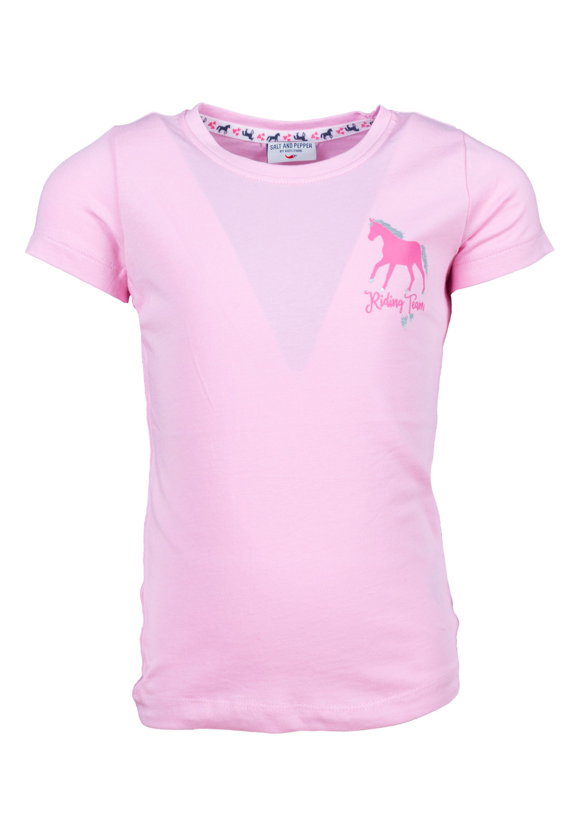 Pferde-Motiven SALT Horses Crazy T-Shirt weiß, AND (2-tlg) PEPPER mit rosa schönen