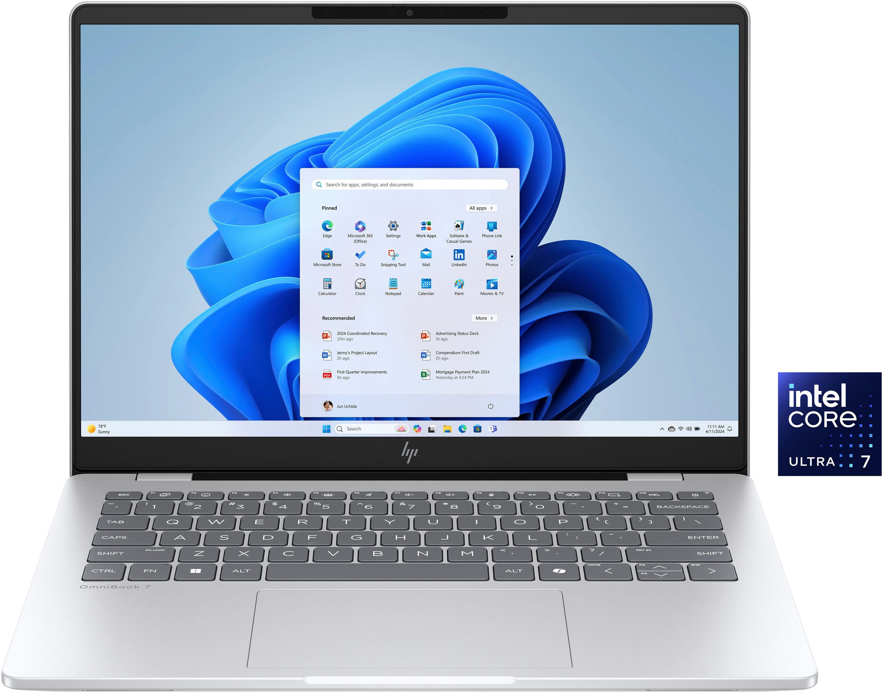 HP OmniBook 7 14-fr0076ng Notebook (35,6 cm/14 Zoll, Intel Core Ultra 7 255H, ARC, 1000 GB SSD)