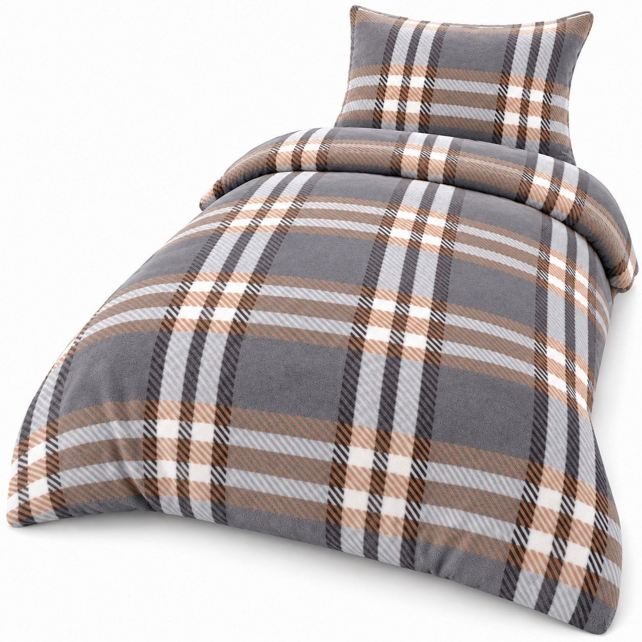 Leonado Vicenti Bettwäsche Winter Fleece wärmend, Fleece, 2 teilig, Fleece Thermo-Bettwäsche, weich zur Haut, kuschelig in der Nacht