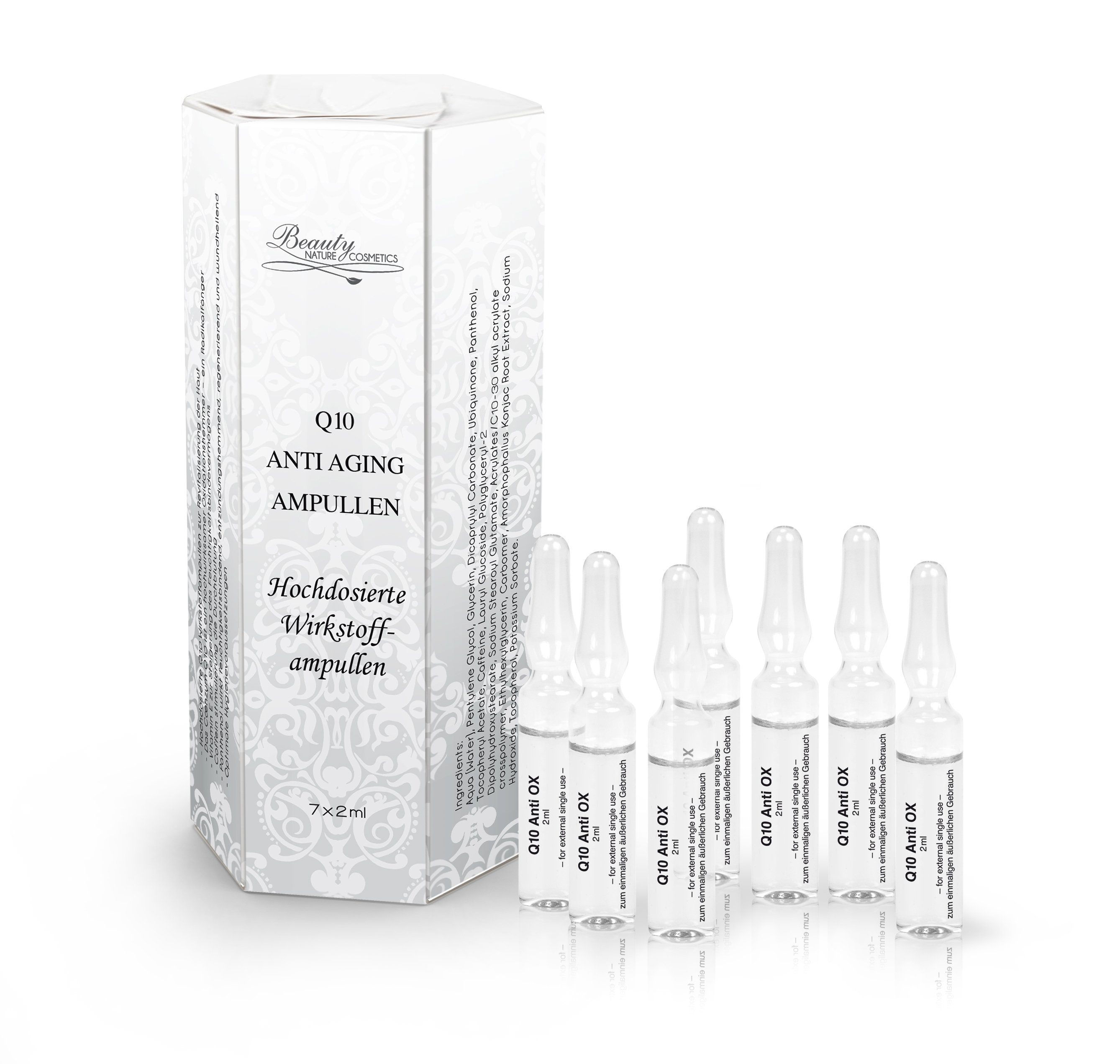 Augenserum Beauty Cosmetics Q Feuchtigkeitsspendend, Nature regenerierend Anti 10 wundheilend. Ampullen, und Aging entzündungshemmend,