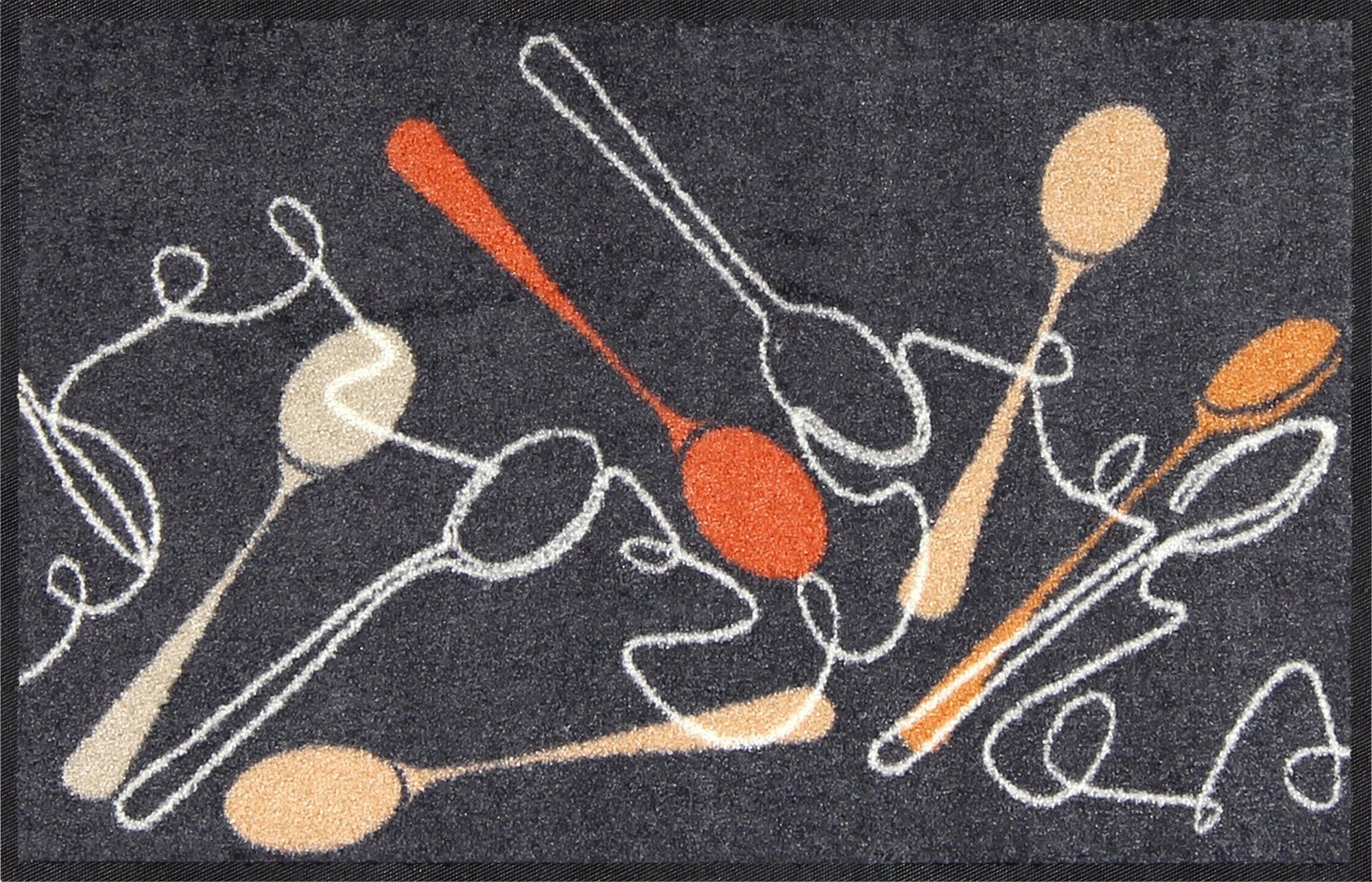 Fußmatte Fußmatte "Spoon Dance", Salonloewe, eckig, Höhe: 7 mm, Motiv: Löffel, gemustert: Löffel | Fußmatten