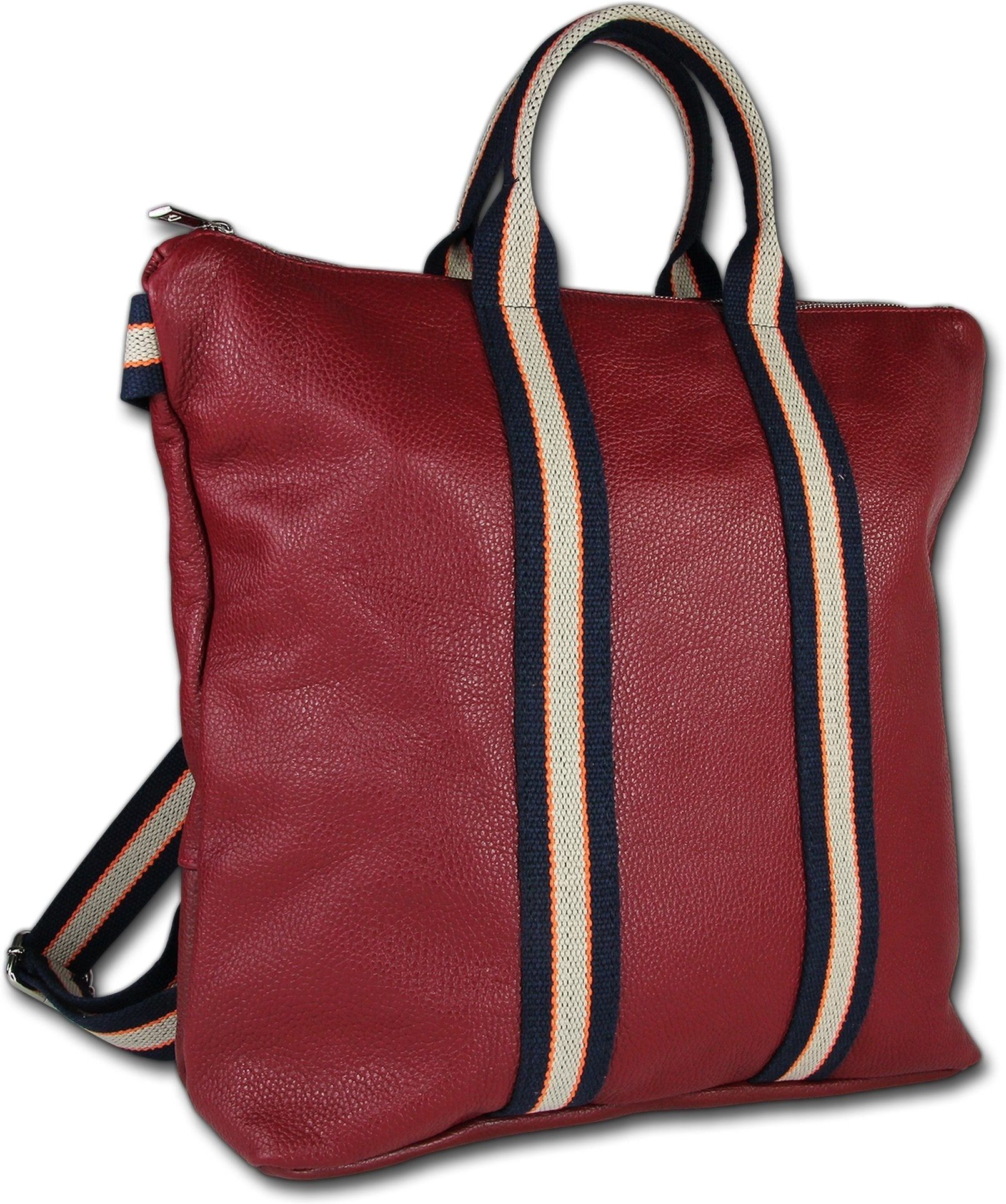 Toscanto Cityrucksack Toscanto Cityrucksack Freizeit (Cityrucksack, Cityrucksack), Damen Tasche Echtes Leder rot, blau, beige, Made-In Italy