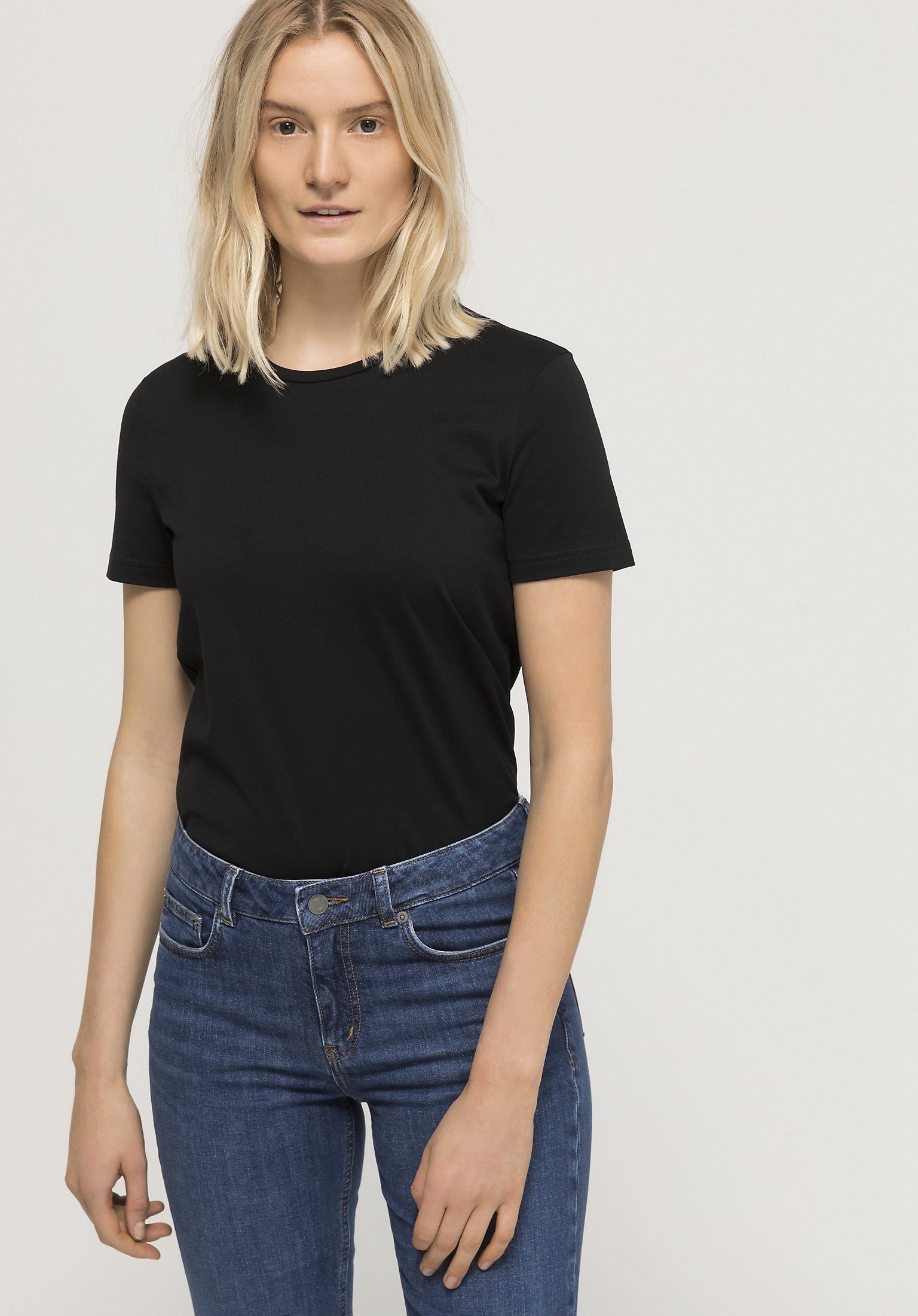 Hessnatur T-Shirt Kurzarm aus reiner Bio-Baumwolle schwarz