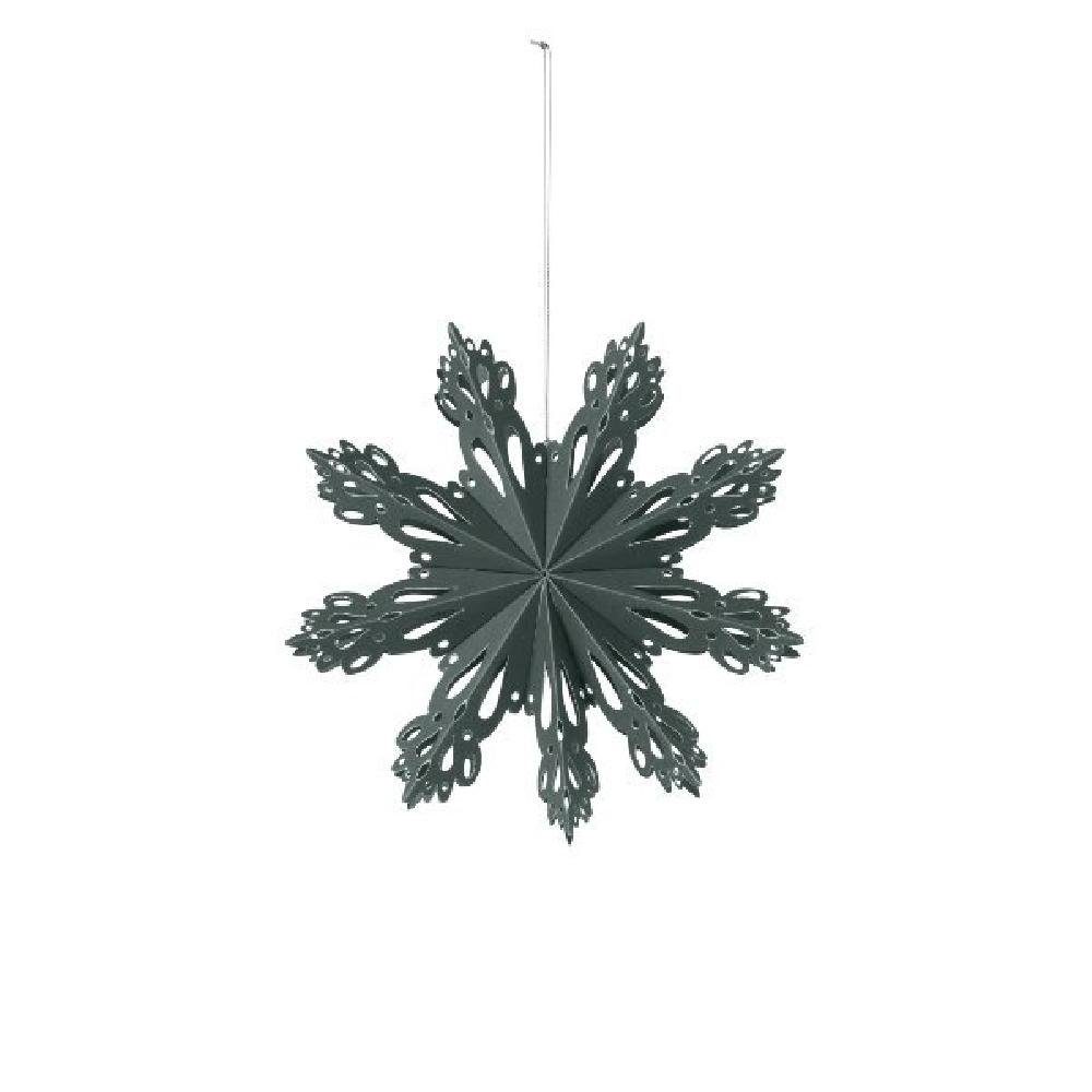 Broste Copenhagen Weihnachtsbaumkugel Weihnachtsschmuck Snowflake Deep Forest (S)