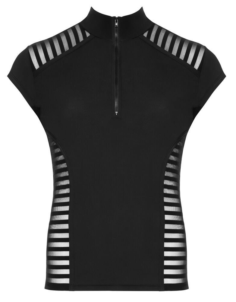 Muskelshirt Betonendes Shirt mit transparenten Streifen - schwarz