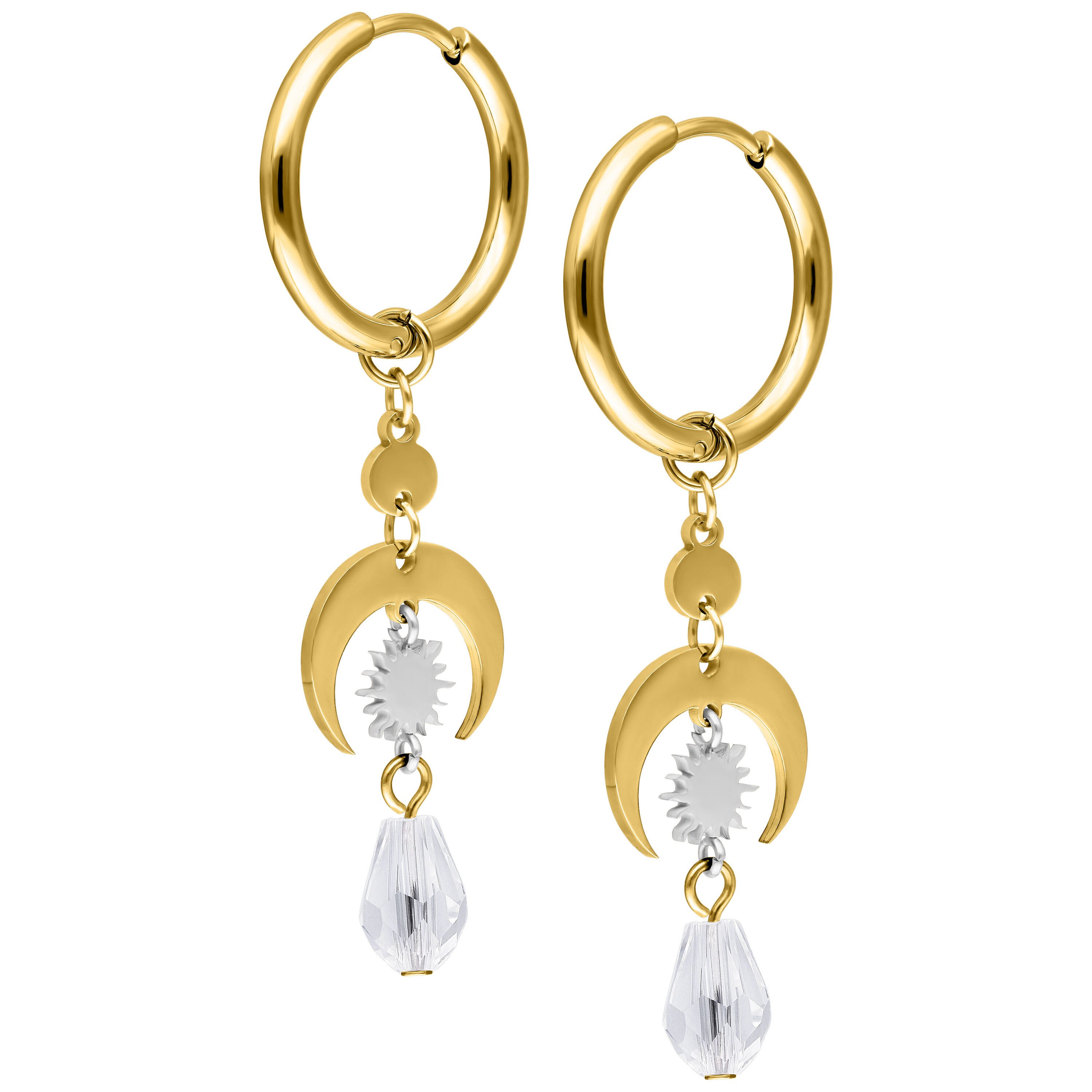 Wildcat Paar Ohrhänger Celestial Light Hoops Pair - Gold, Chirurgenstahl 316L - wasserfest, langlebig, hautverträglich