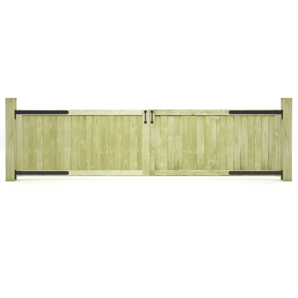 vidaXL Gartentor Gartentore 2 Stk. Kiefernholz Imprägniert 300x75 cm, 2x Kiefer Imprägniert Gartentor 300x75cm Holztor Einfahrtstor Zauntor