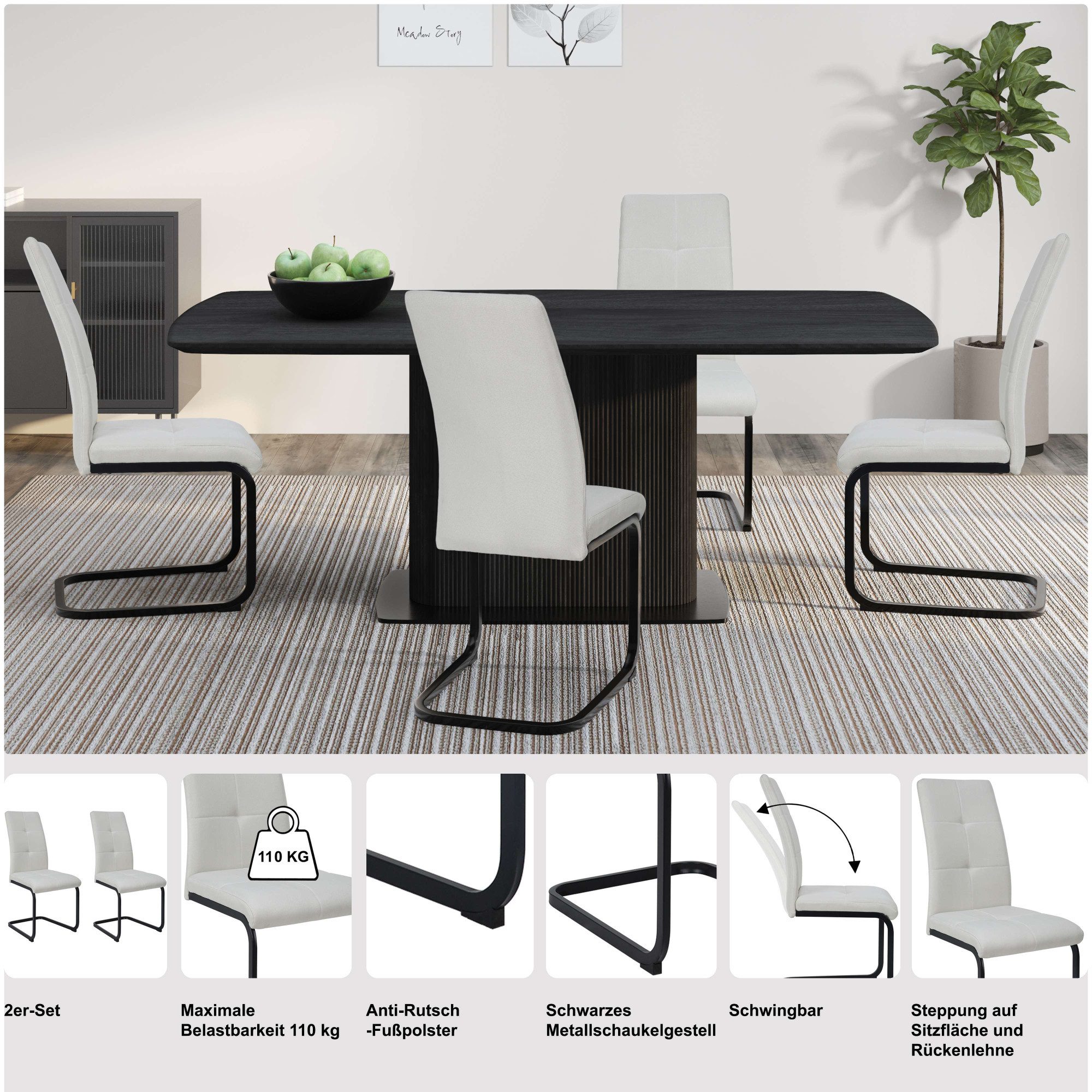 OTTO home Esszimmerstuhl Calgoty (Set, 2 St), Freischwinger