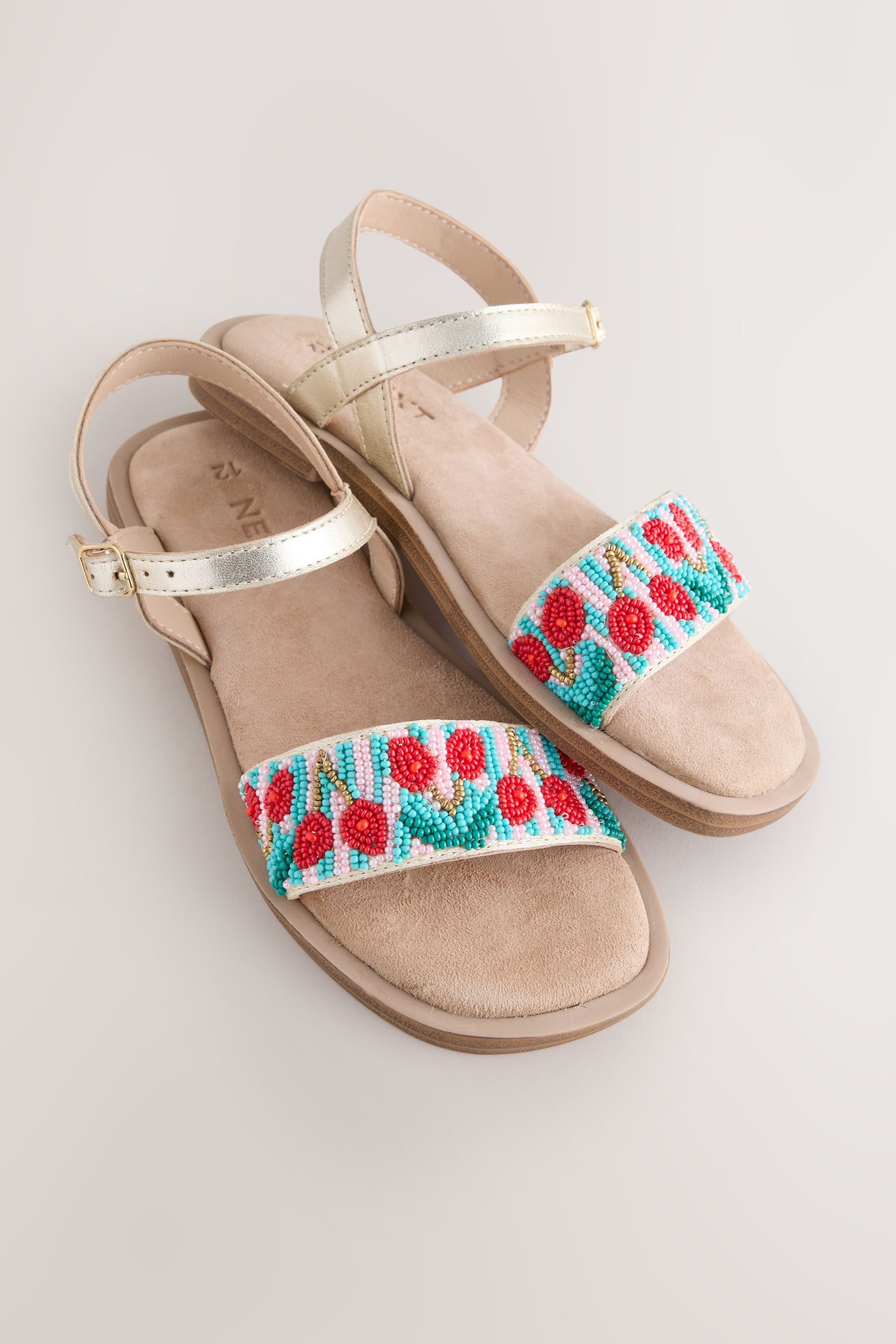 Next Ledersandalen mit Perlen Sandale (1-tlg)
