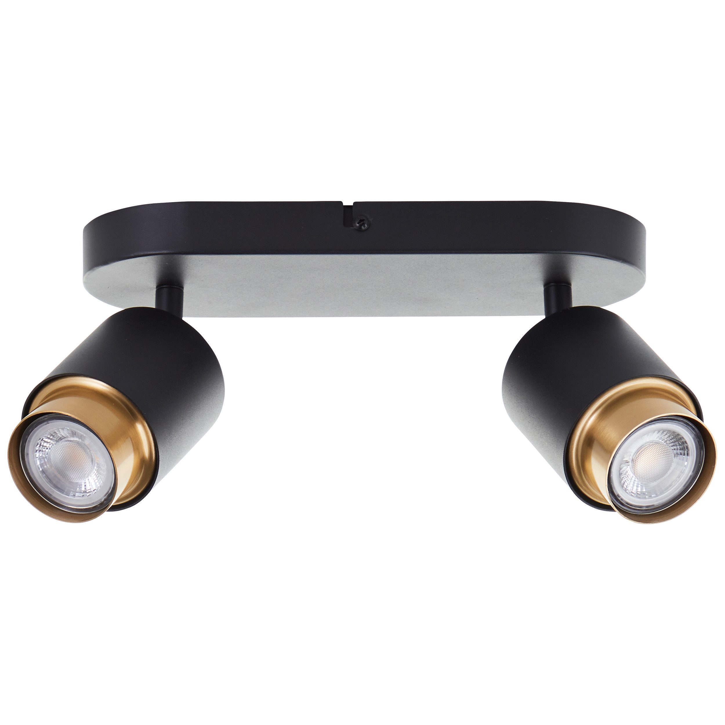 Brilliant Deckenstrahler Covelo, LED wechselbar, Warmweiß, GU10, 3000 K, dimmbar, schwenkbar, schwarz goldfarben