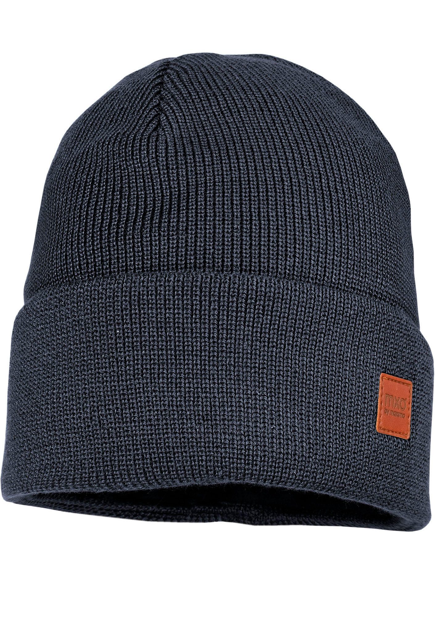 MAXIMO Beanie Strick, breiter Umschlag, gefüttert, wärmend, weich, unifarben